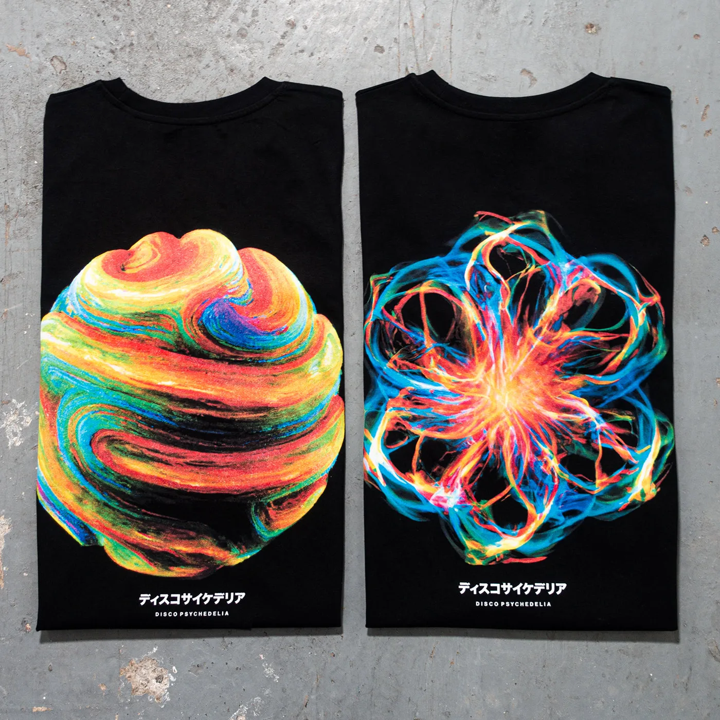 018 Disco Psychedelia Front Print - Tshirt - Black