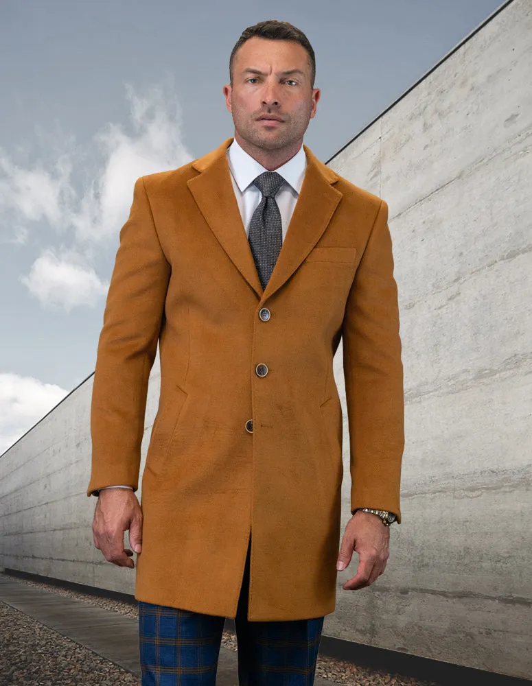 100% Wool Single Jacket Over Coat | WJ-100| Copper