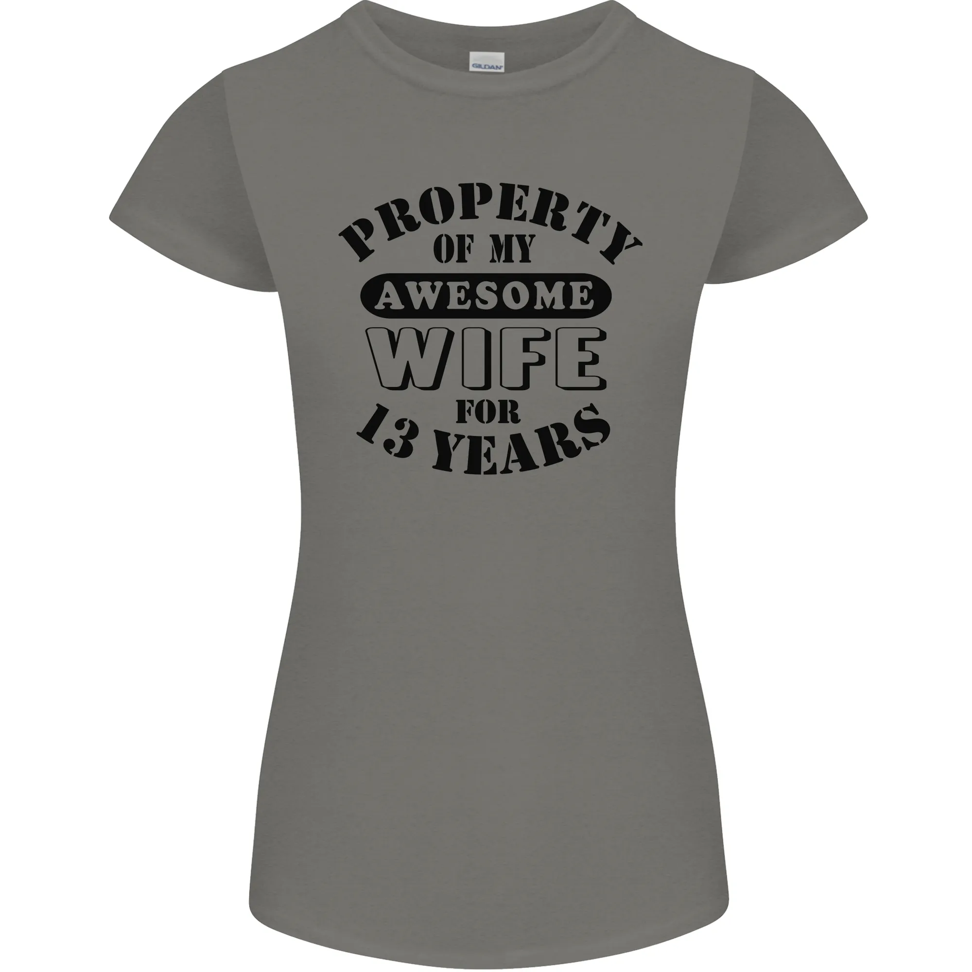 13th Wedding Anniversary 13 Year Funny Wife Womens Petite Cut T-Shirt