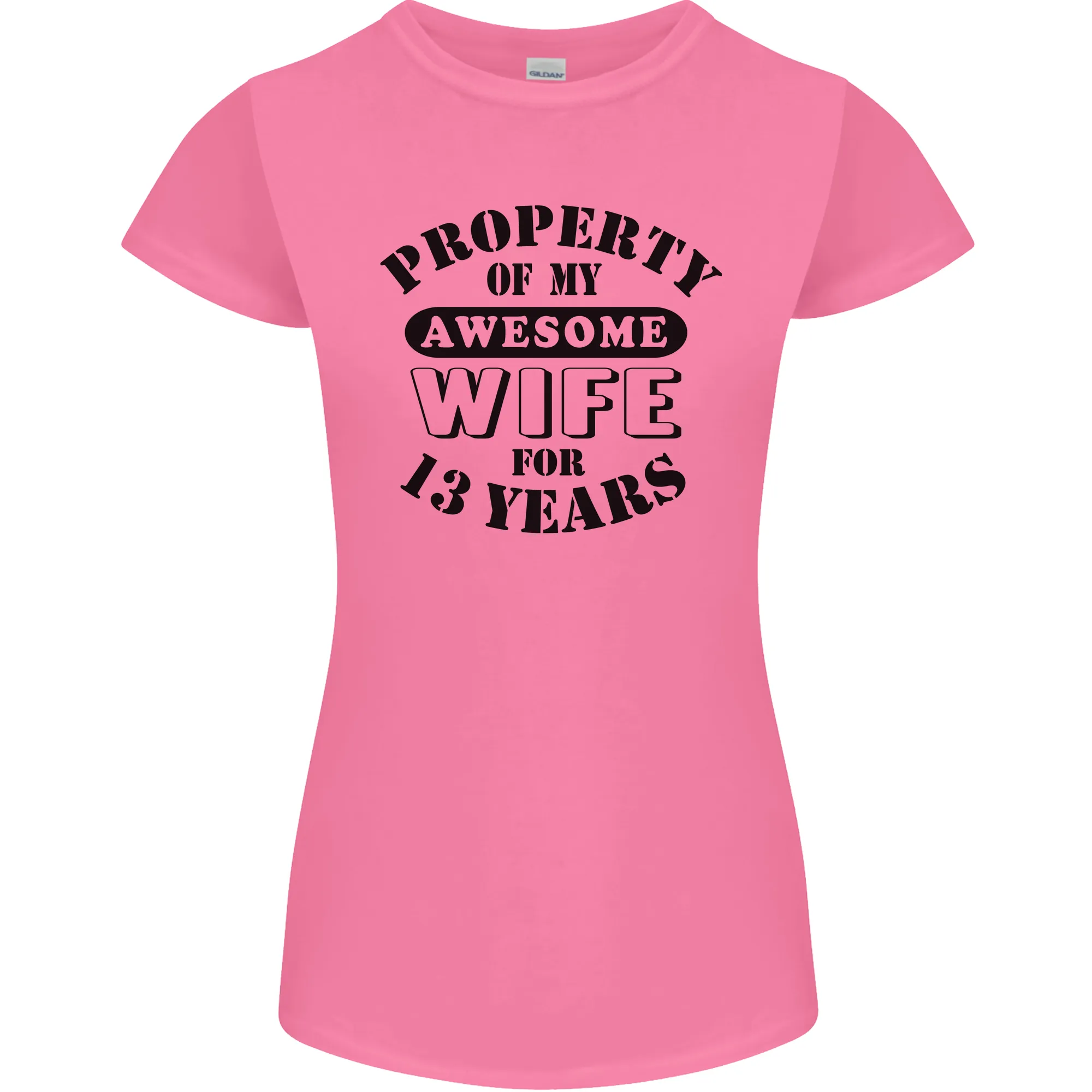 13th Wedding Anniversary 13 Year Funny Wife Womens Petite Cut T-Shirt