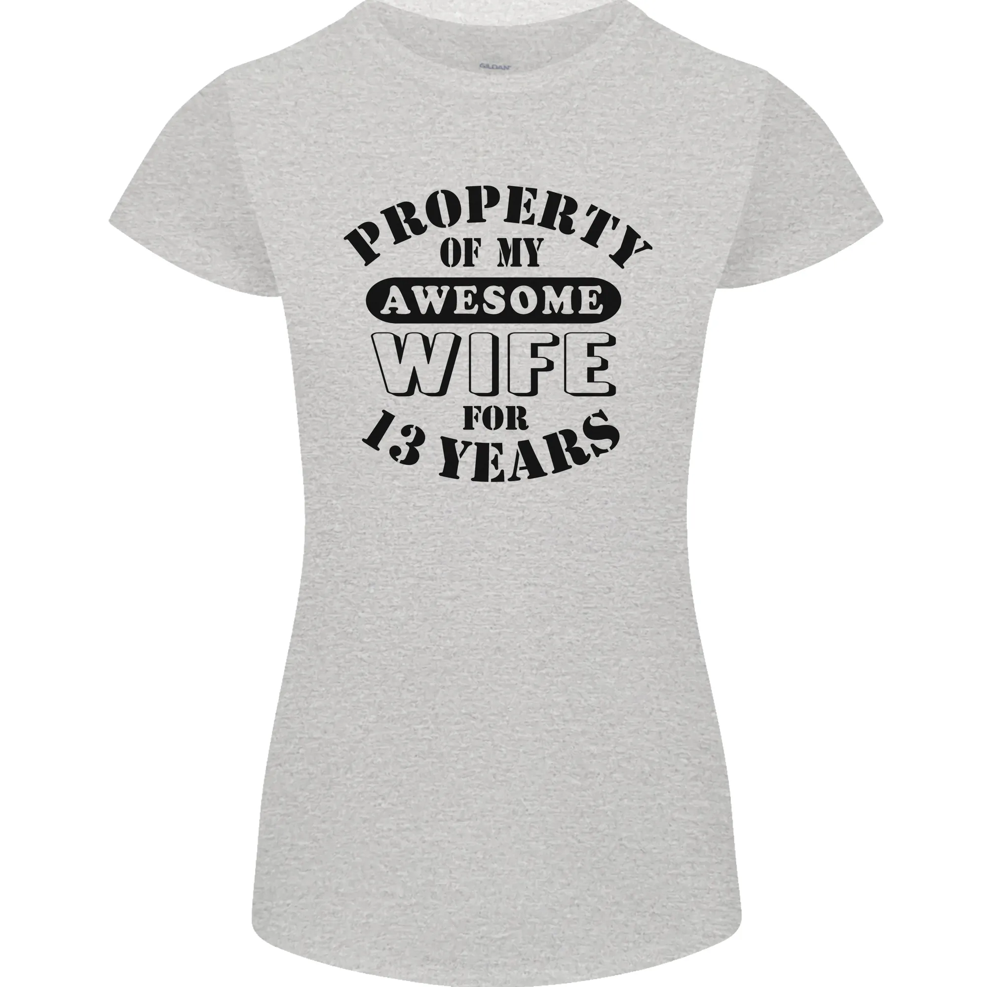 13th Wedding Anniversary 13 Year Funny Wife Womens Petite Cut T-Shirt