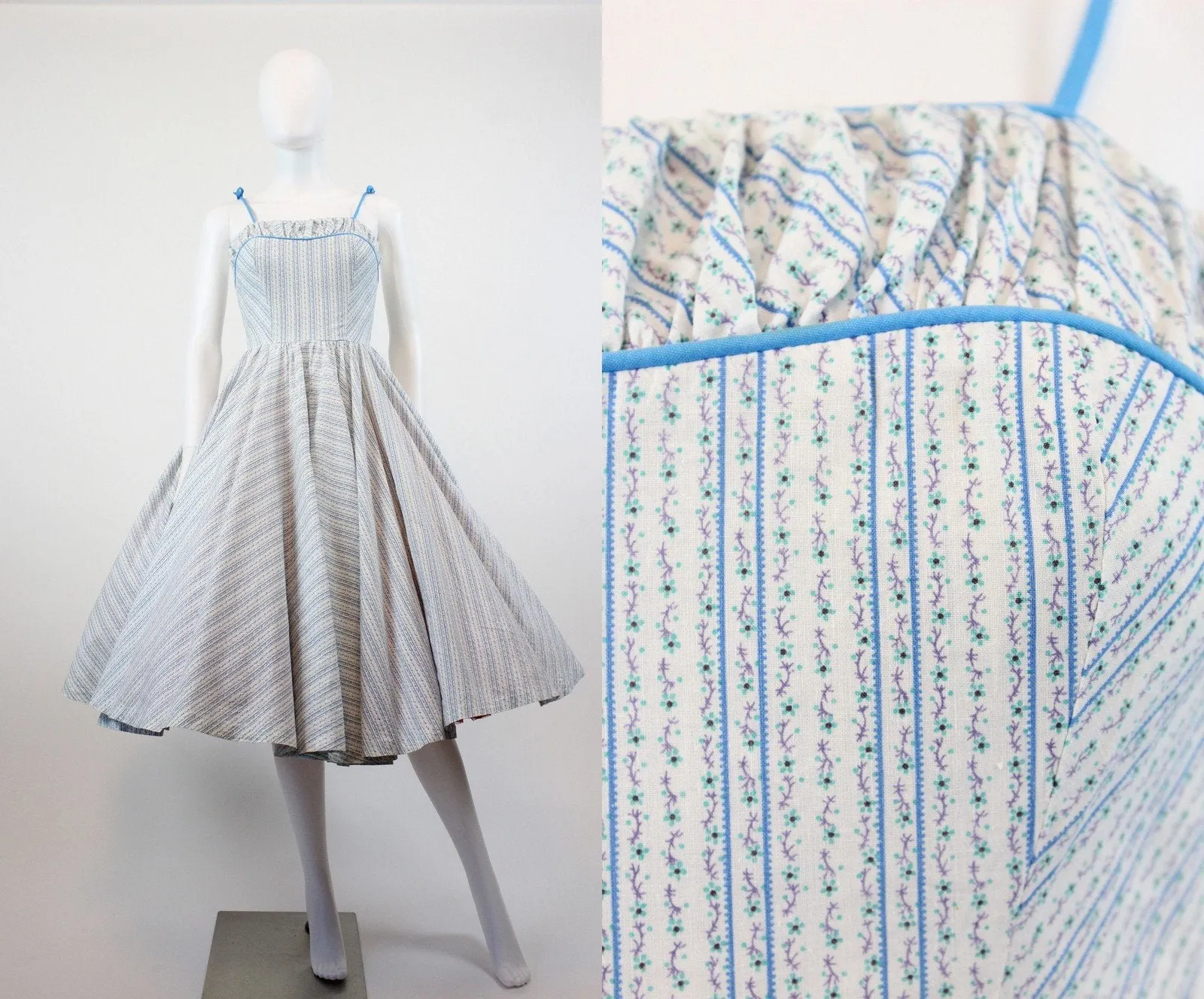 1950s Miss Elliette COTTON dress xs | new spring summer