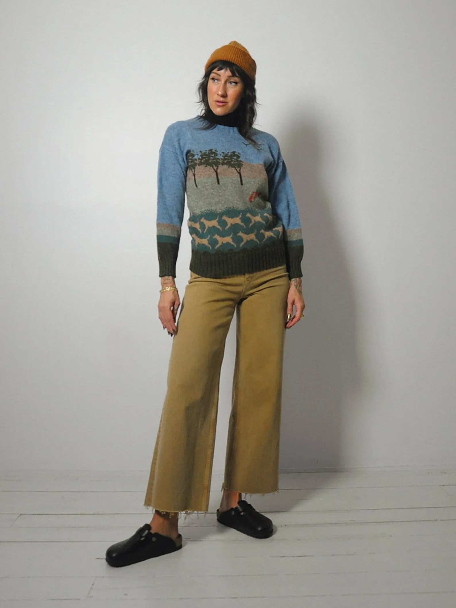 1970's Fox Hunt Wool Sweater