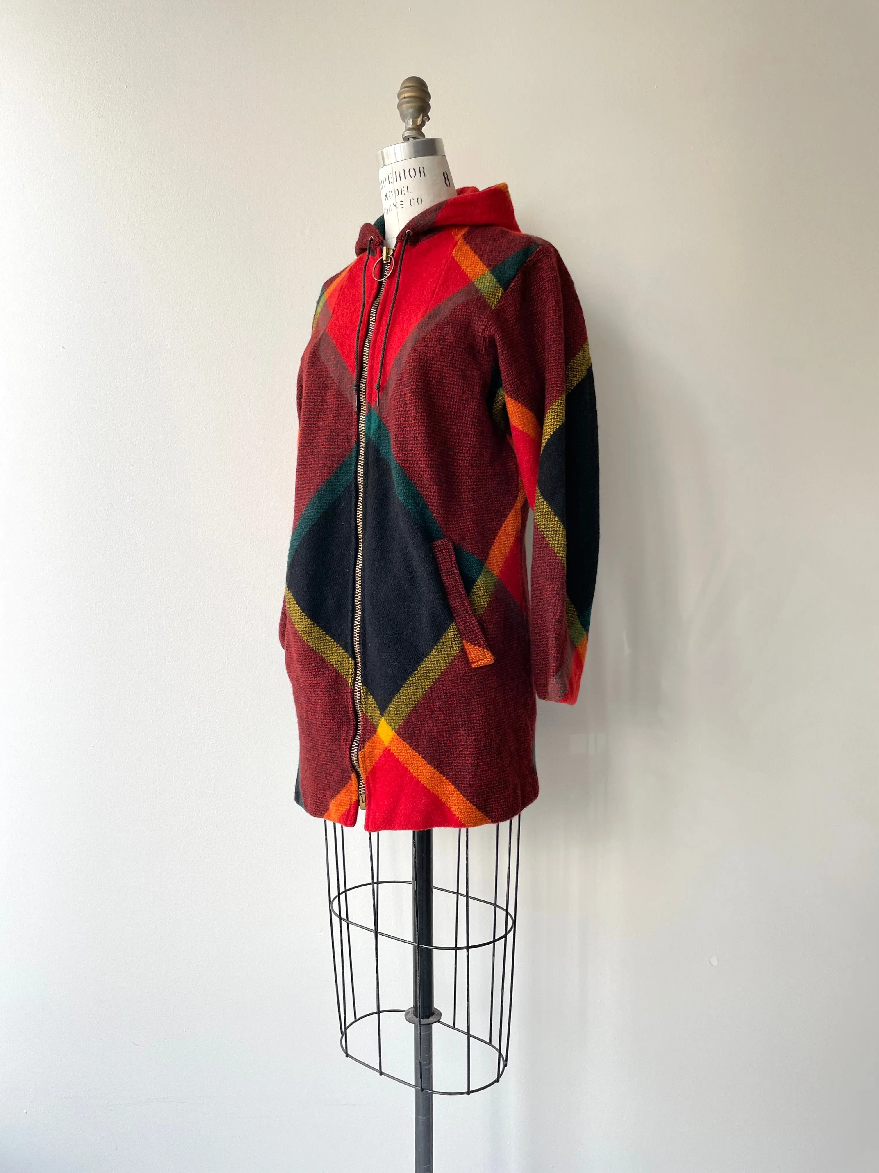 1970s Tartan Wool Coat