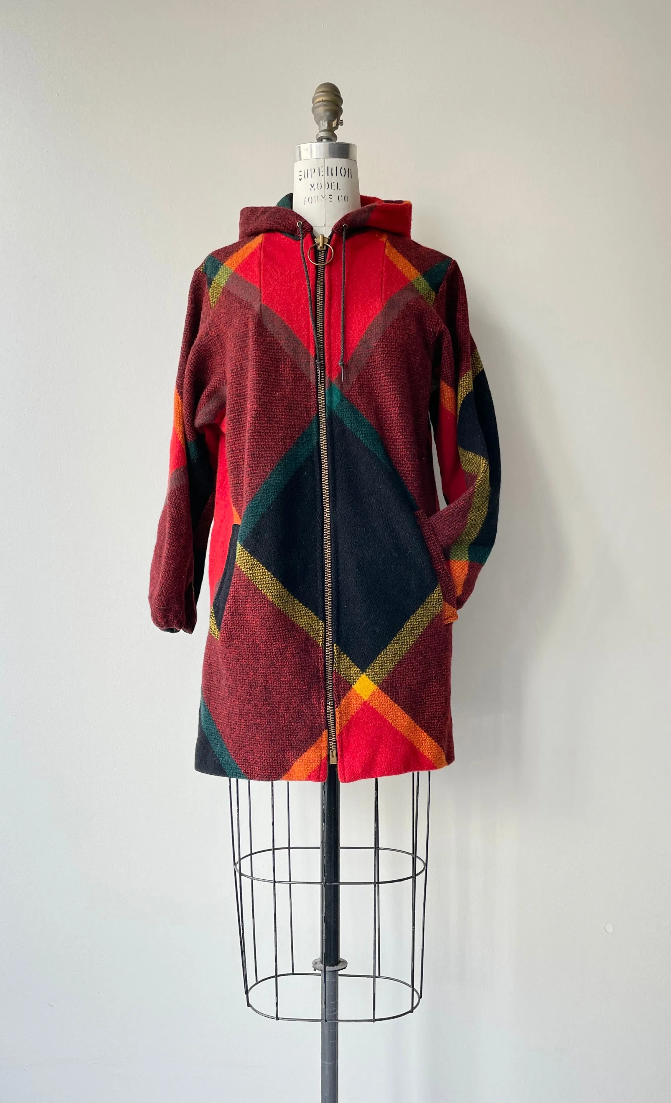 1970s Tartan Wool Coat