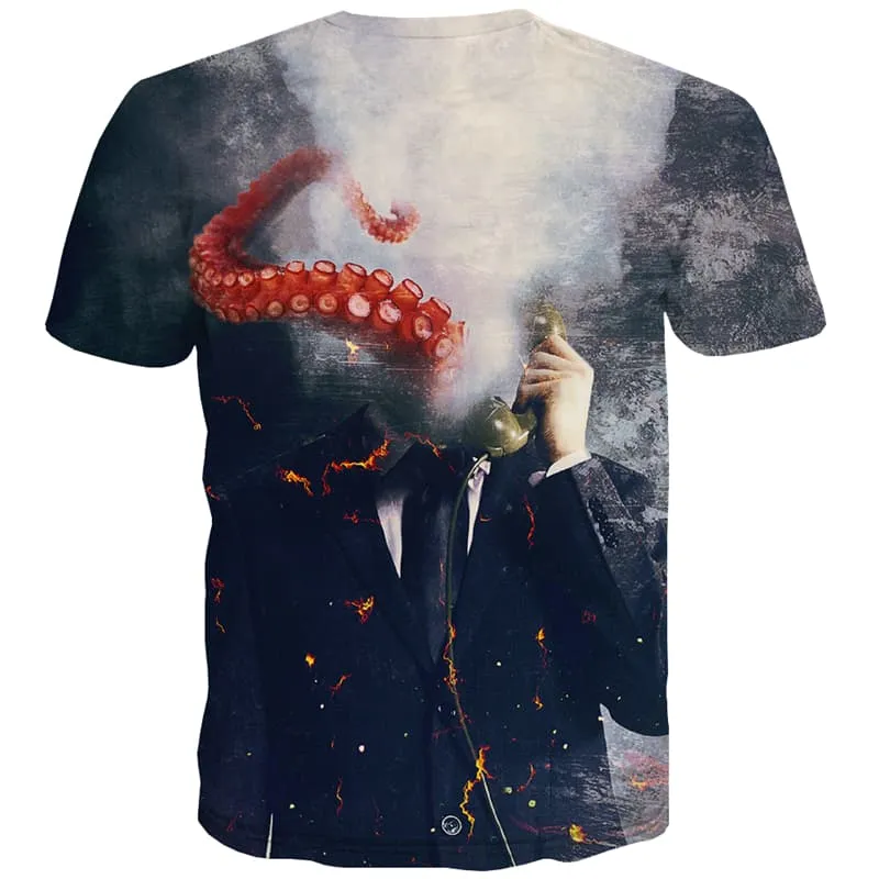 Abstract T-shirt Men Flame T-shirts 3d Phone Tshirts Novelty Psychedelic Tshirt Anime