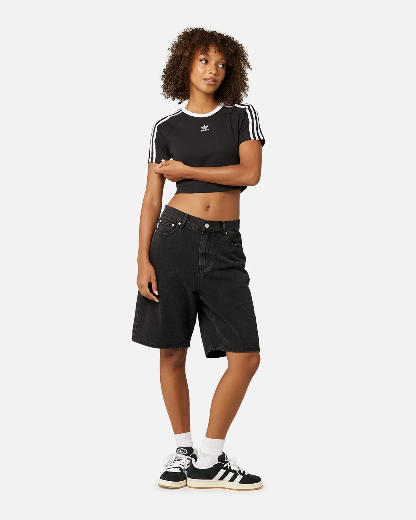 Adidas Women's 3-Stripes Baby T-Shirt Black