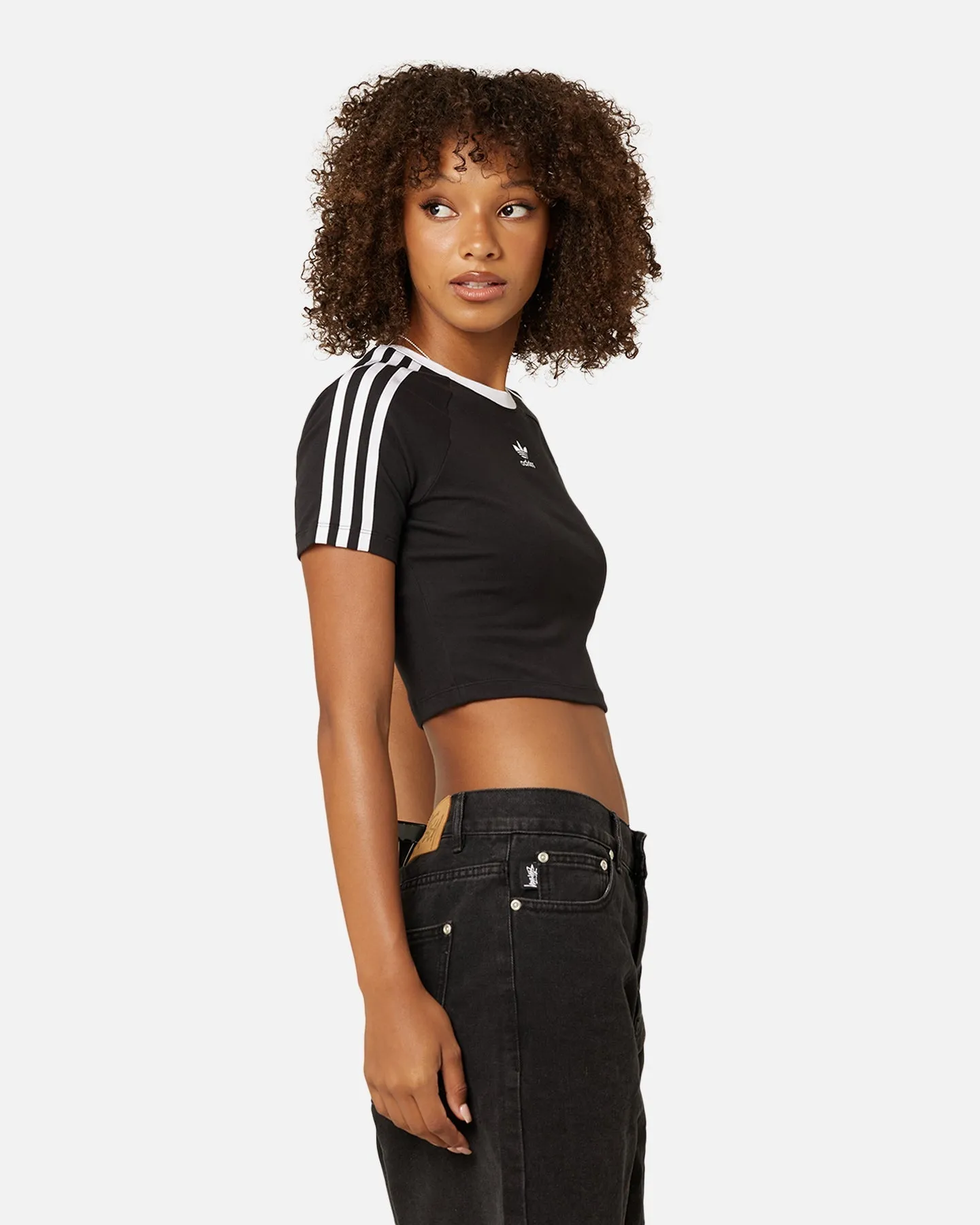 Adidas Women's 3-Stripes Baby T-Shirt Black