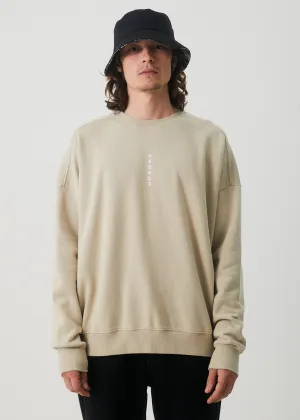 AFENDS Mens Luxury - Crew Neck Jumper - Cement