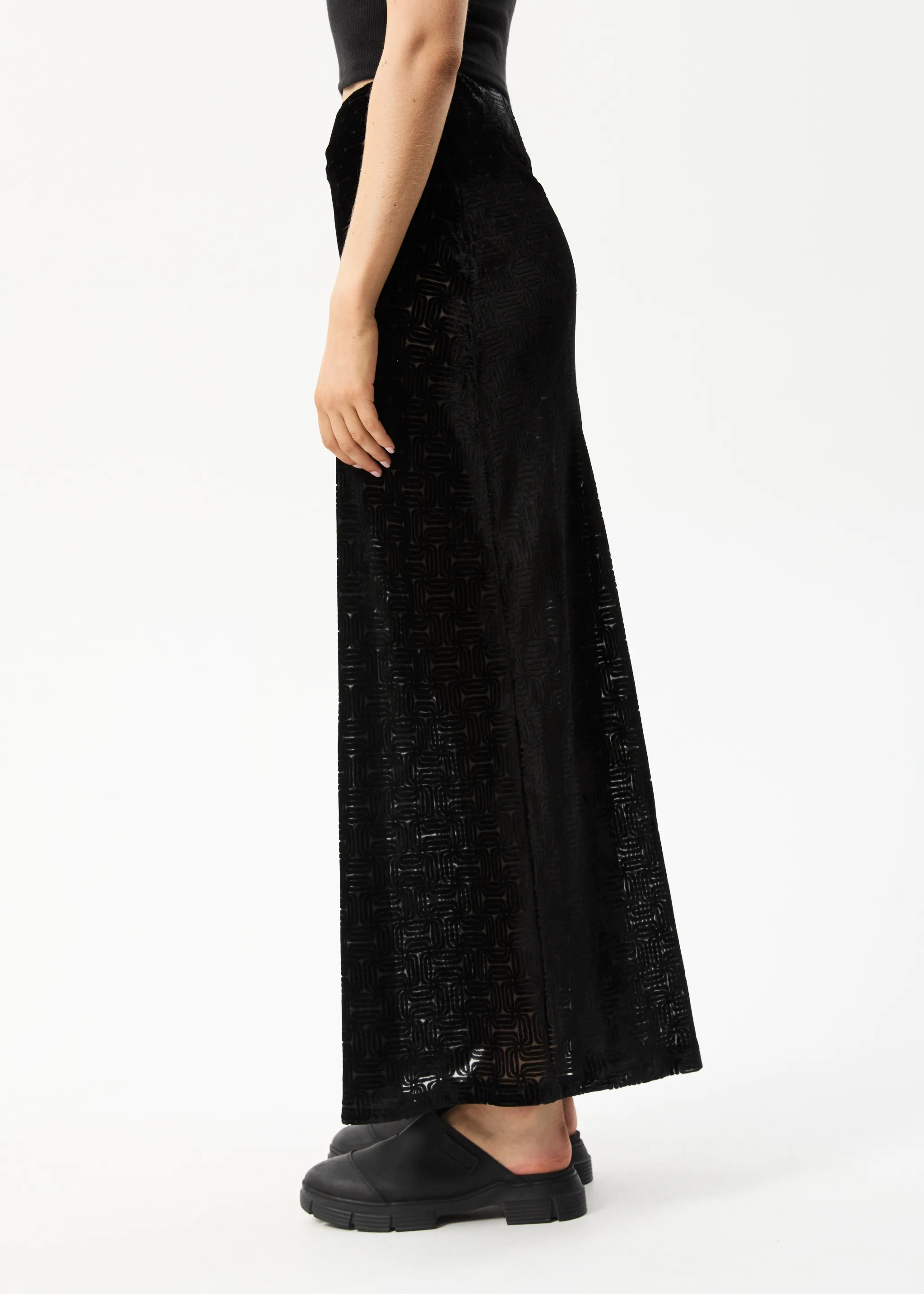 AFENDS Womens Echo - Sheer Maxi Skirt - Black