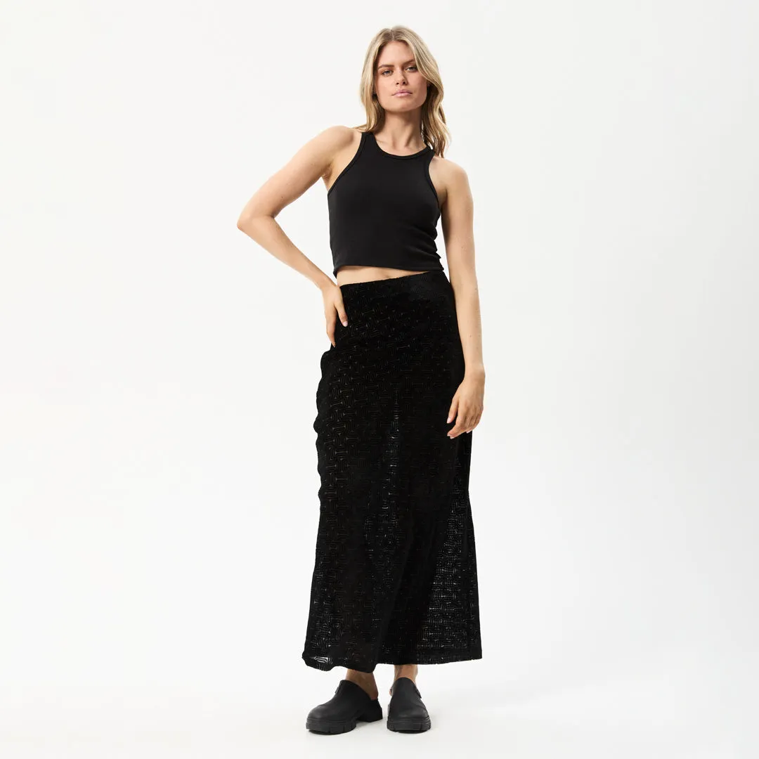 AFENDS Womens Echo - Sheer Maxi Skirt - Black