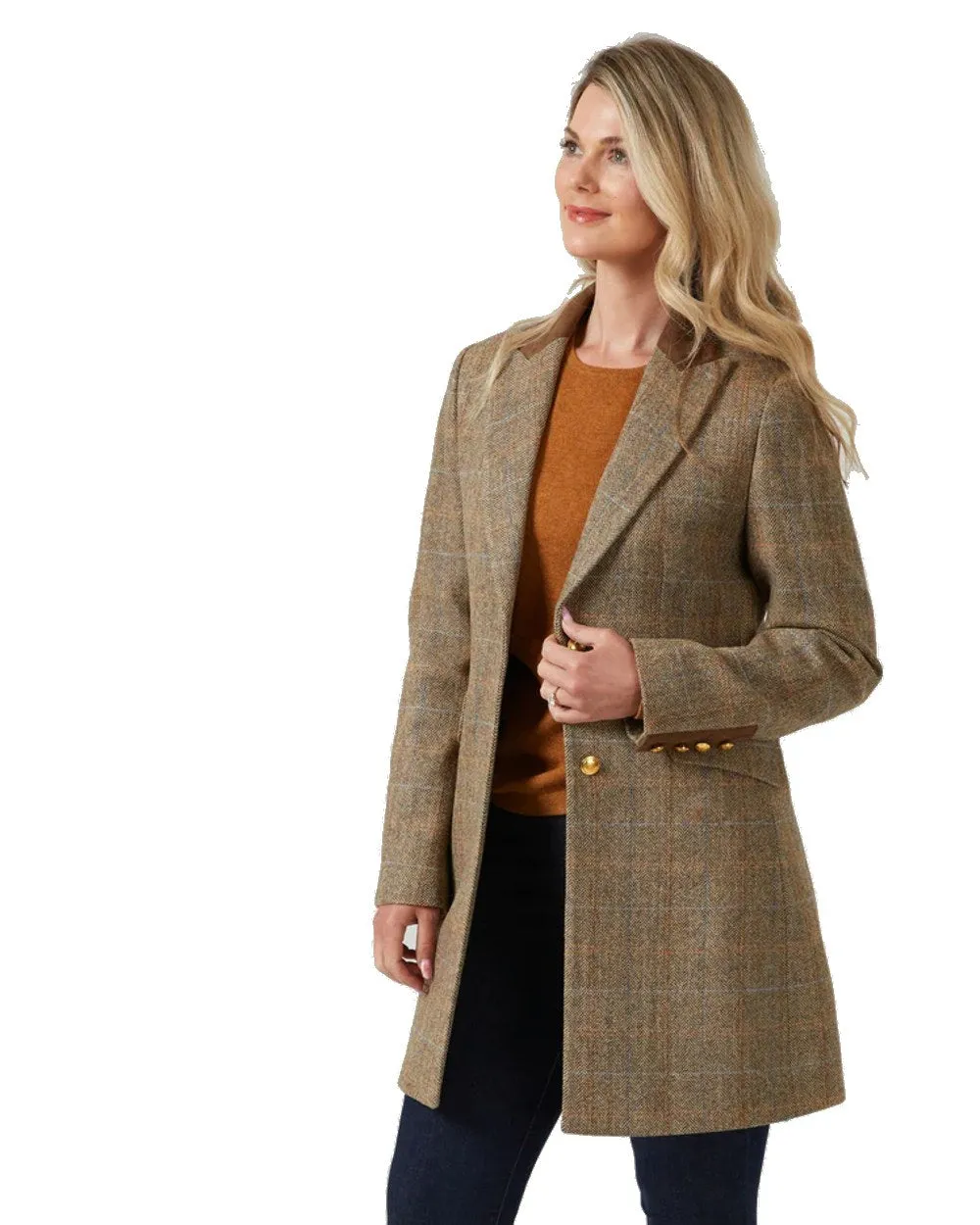 Alan Paine Surrey Mid-Thigh Tweed Coat