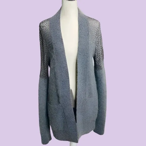 All Saints Grey Angora Mesh Minako Cardigan