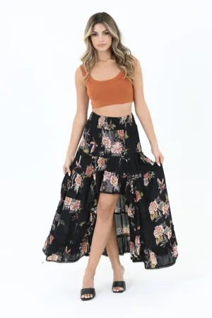 ANG112 - FLORAL HI LOW SKIRT