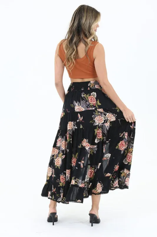 ANG112 - FLORAL HI LOW SKIRT