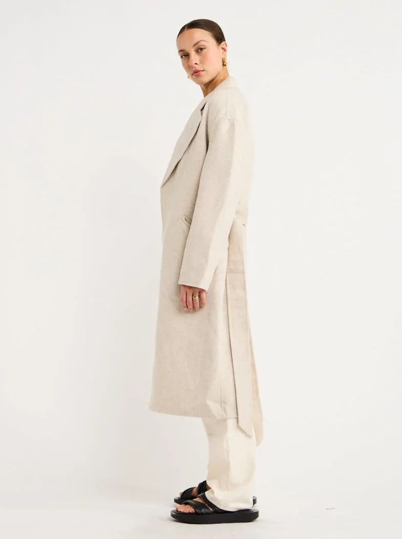 Assembly Label Sadie Single Breasted Coat in Oat Marle