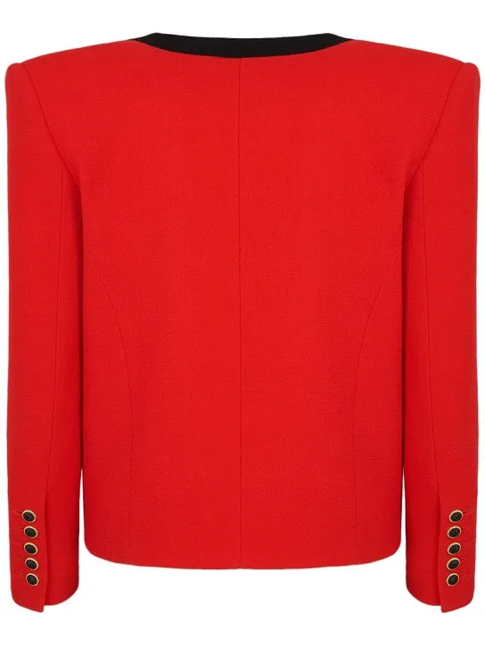 Balmain   Shawl collar double wool crepe jacket 