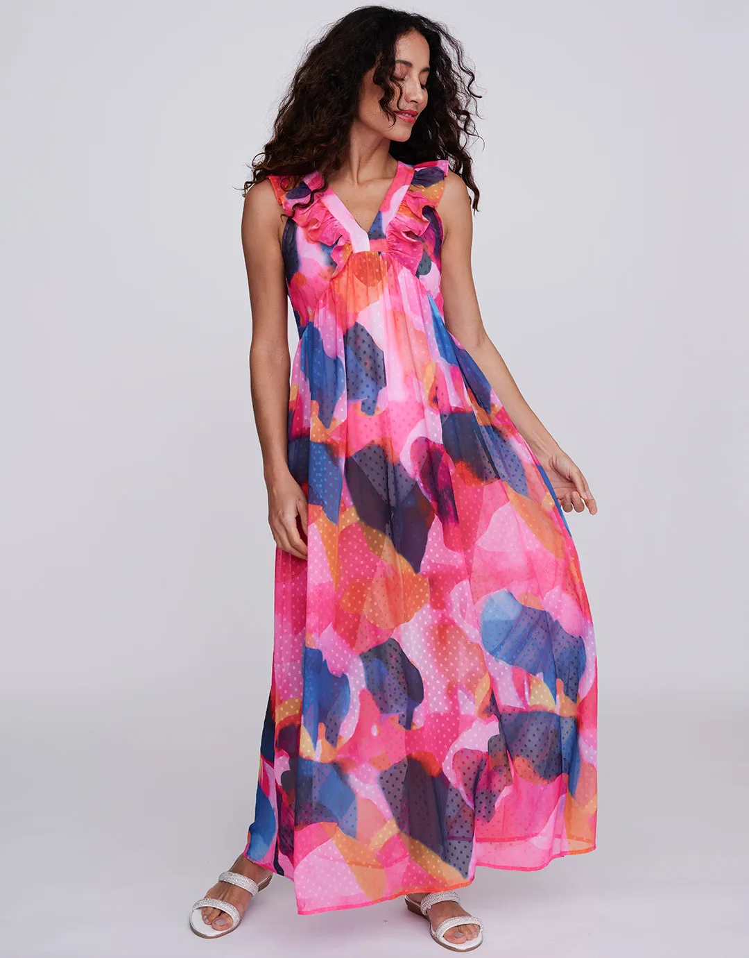 Bardolino Maxi Dress - Fuchsia Pink