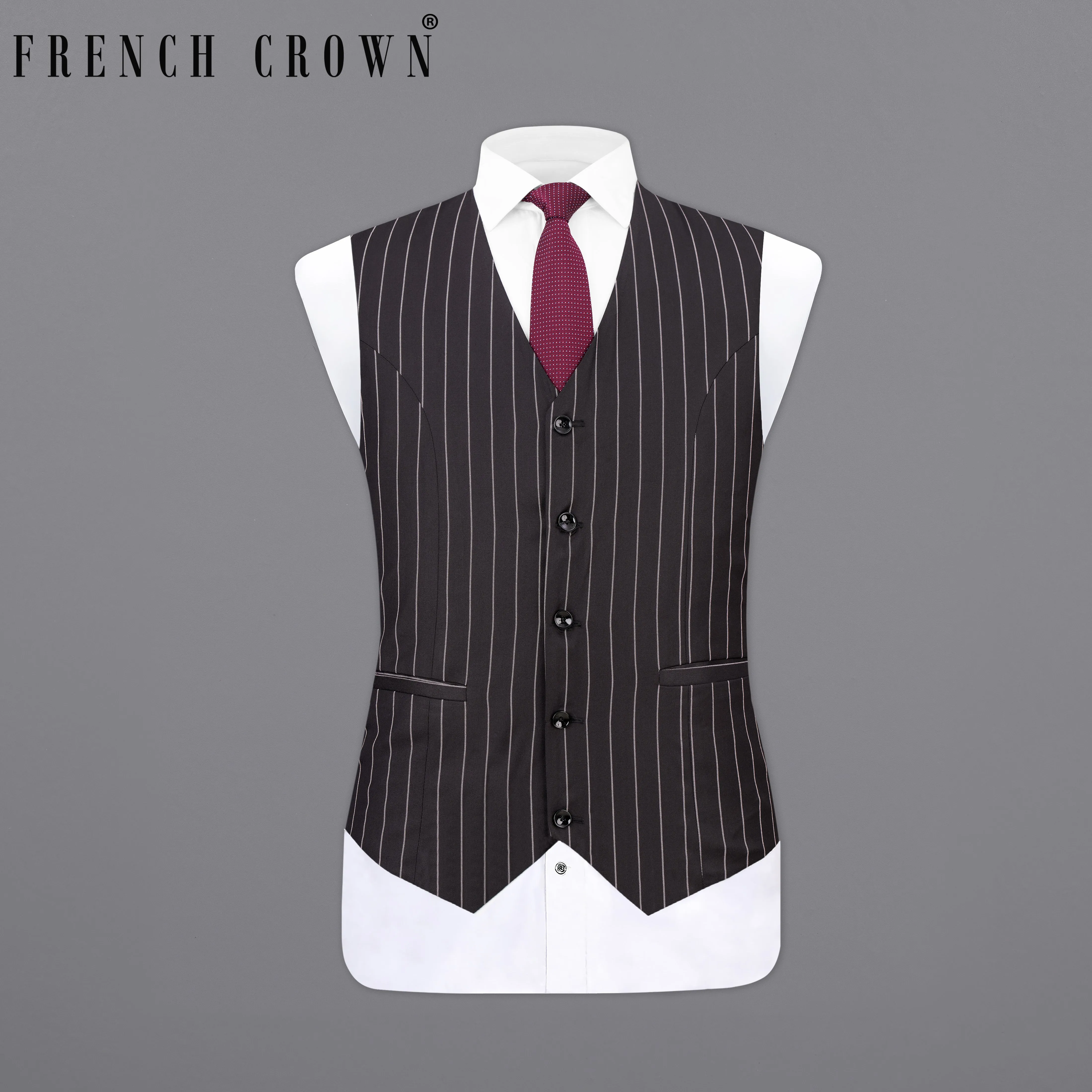 Birch Brown Striped Waistcoat