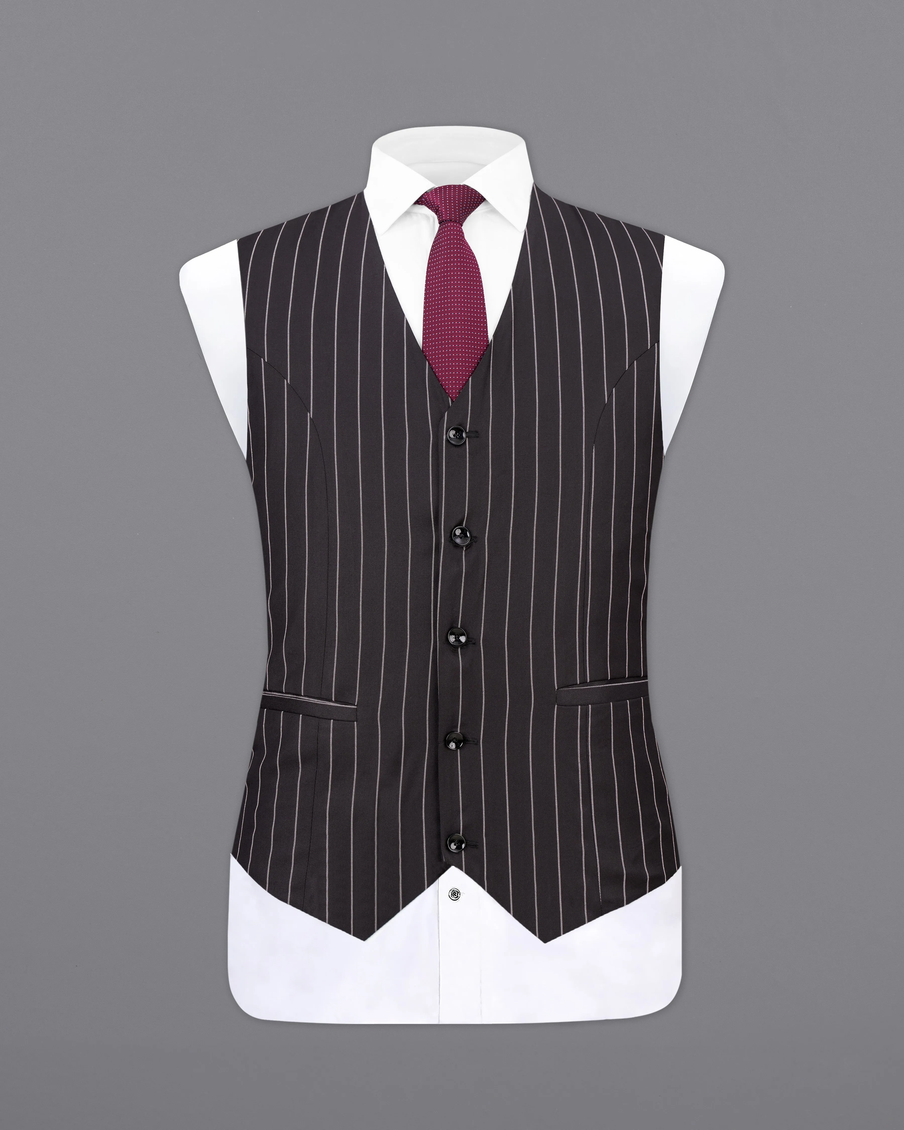 Birch Brown Striped Waistcoat