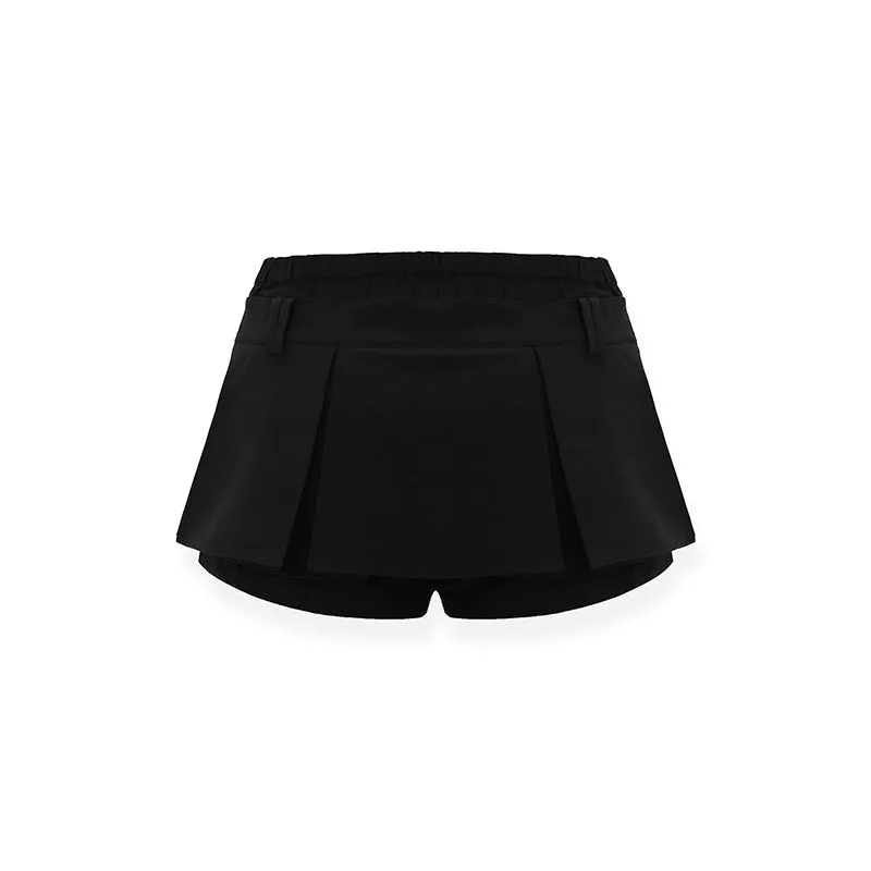 Black Organza Pleated Skirt