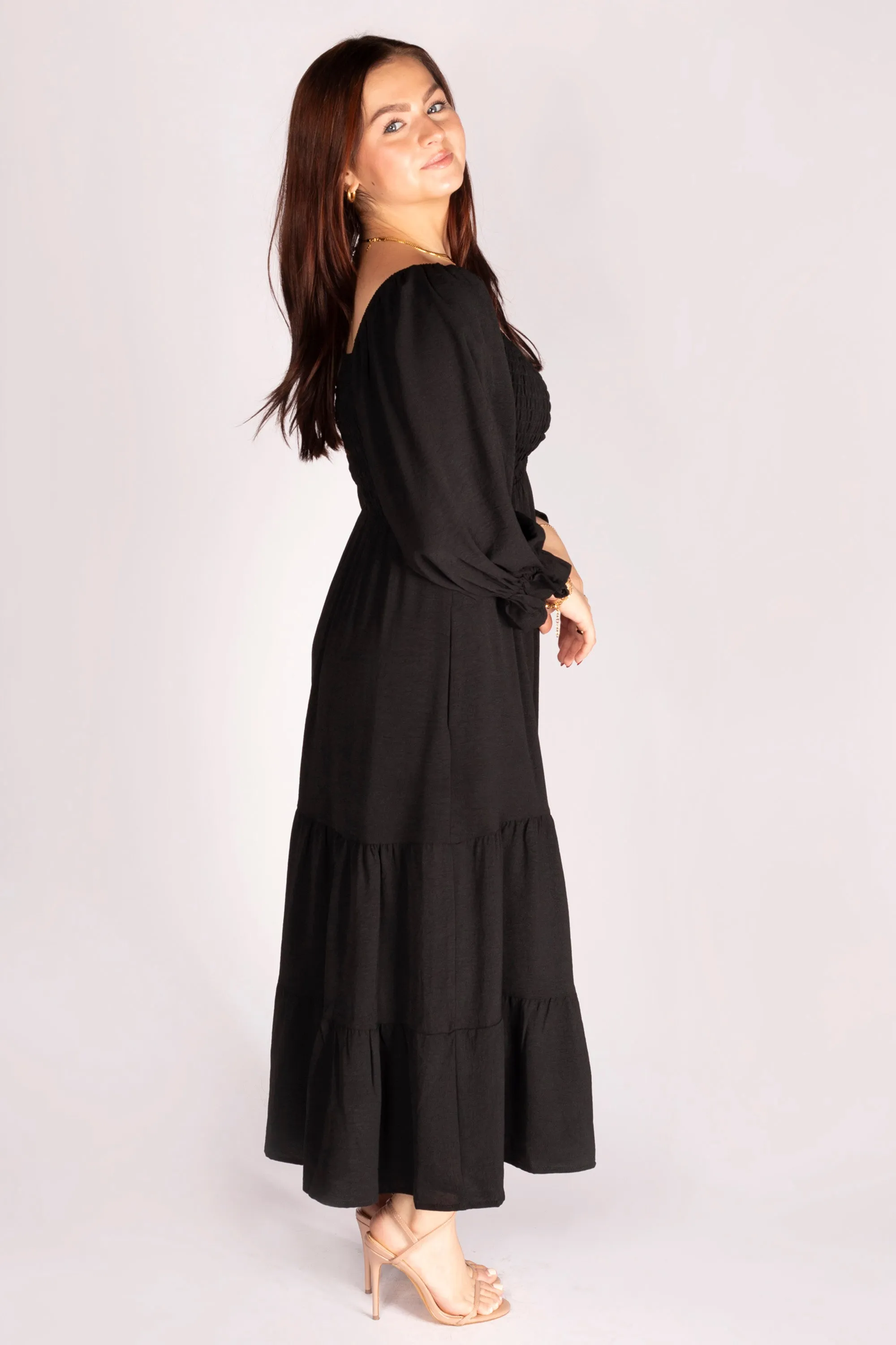 Black Sweetheart Midi Dress - FINAL SALE