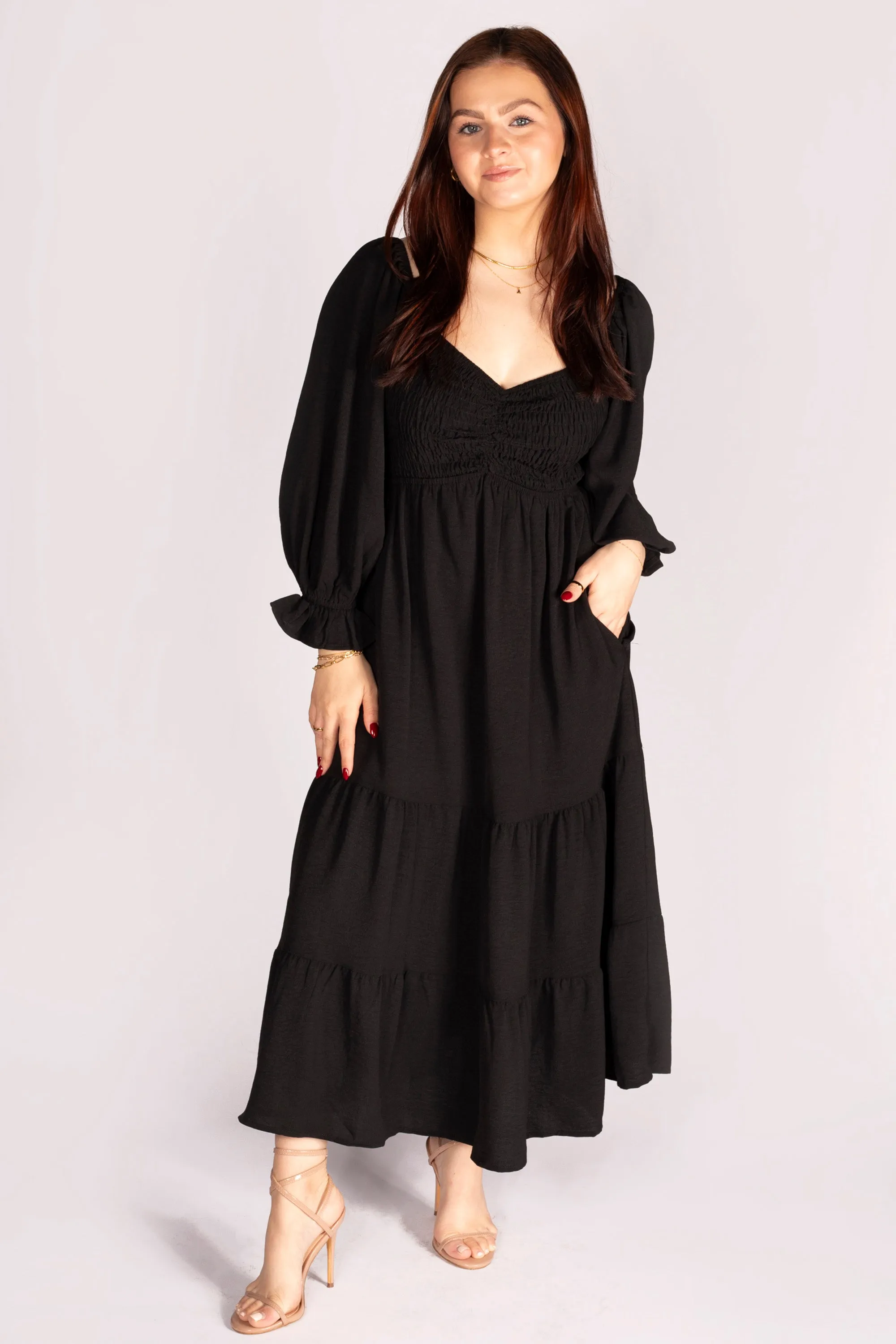 Black Sweetheart Midi Dress - FINAL SALE