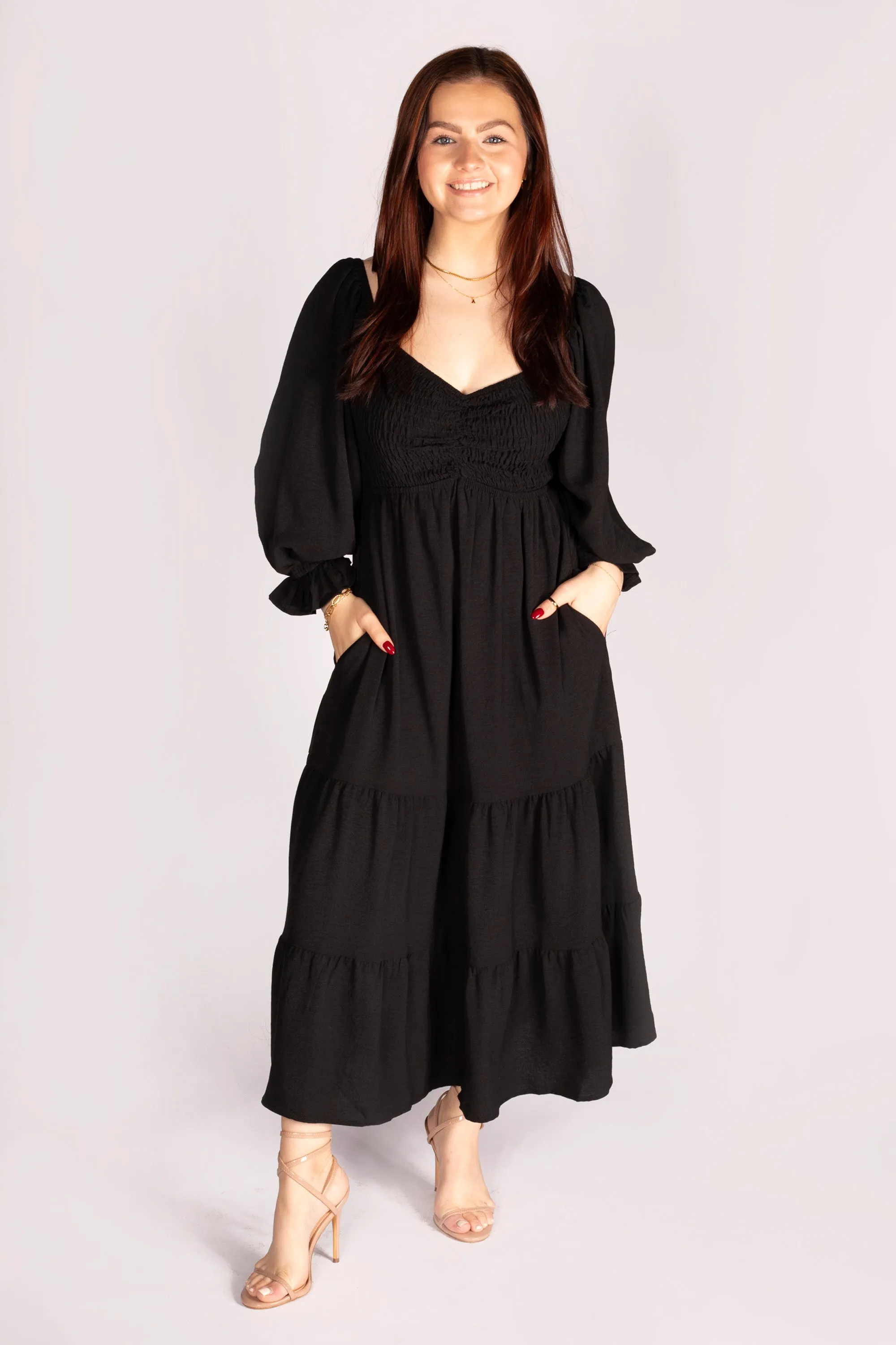 Black Sweetheart Midi Dress - FINAL SALE