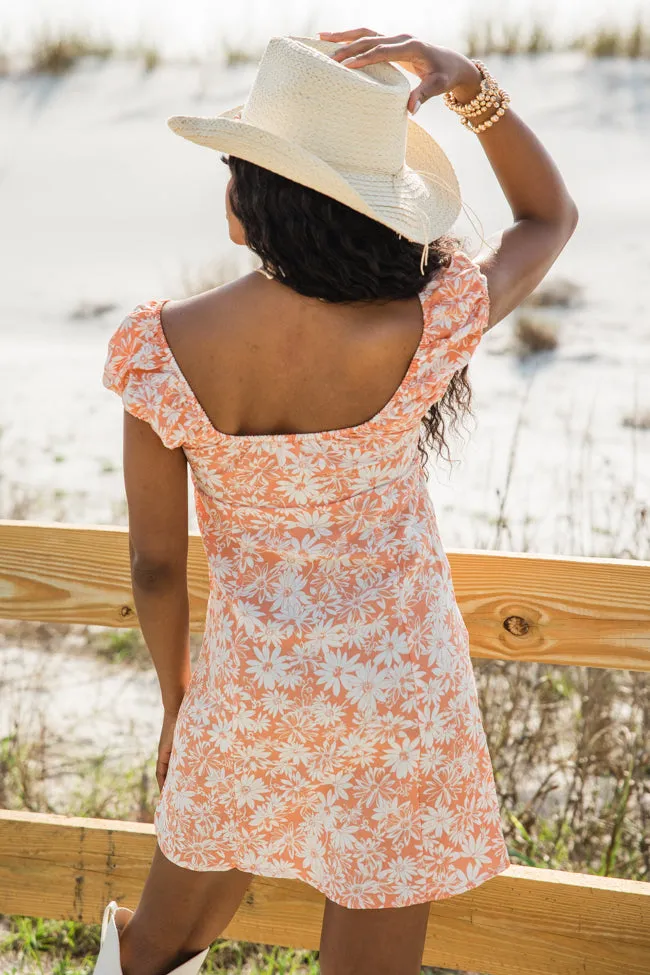 Blossoms Of Belief Apricot Floral Babydoll Dress