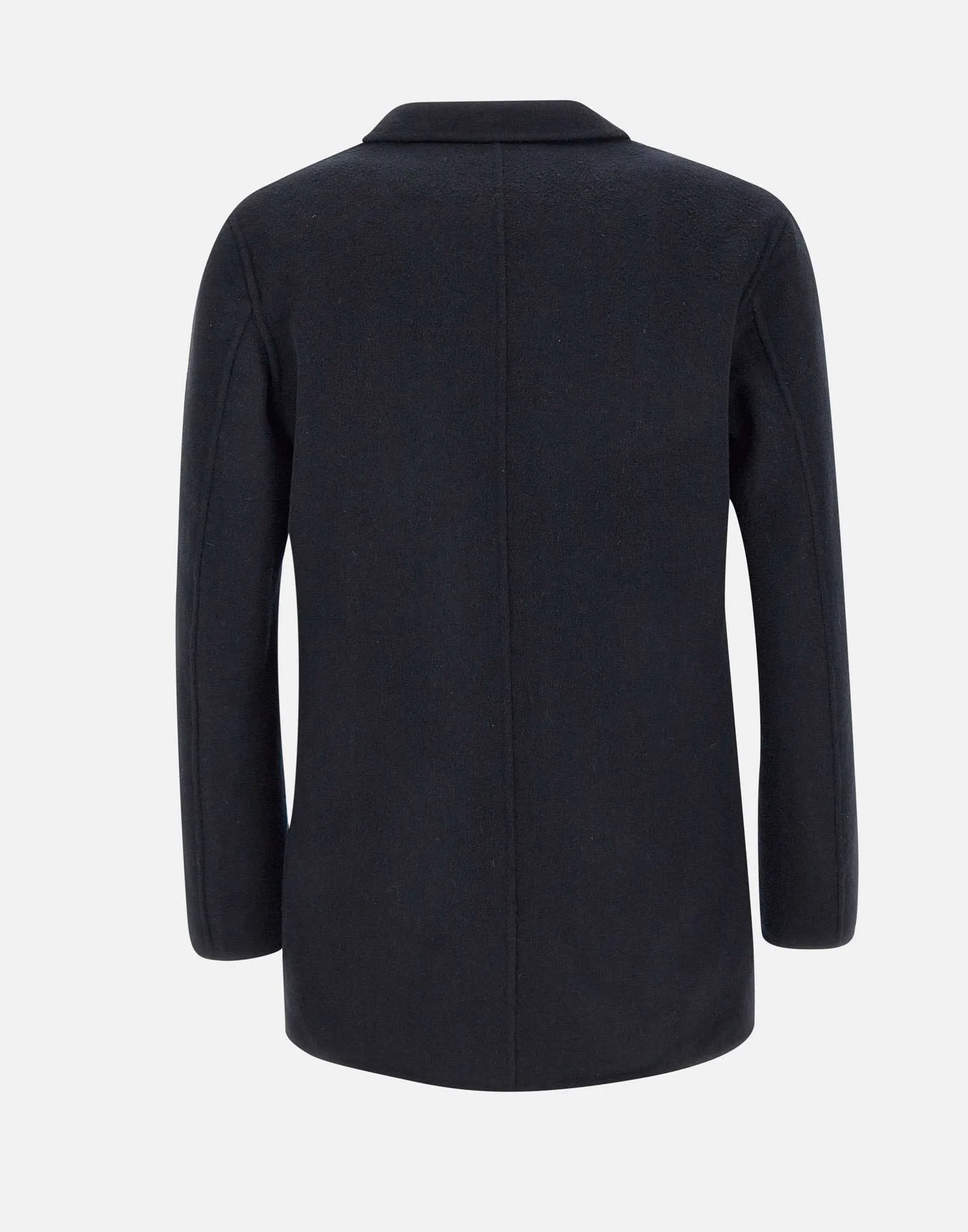 Blue Wool Blend Coat with Bib