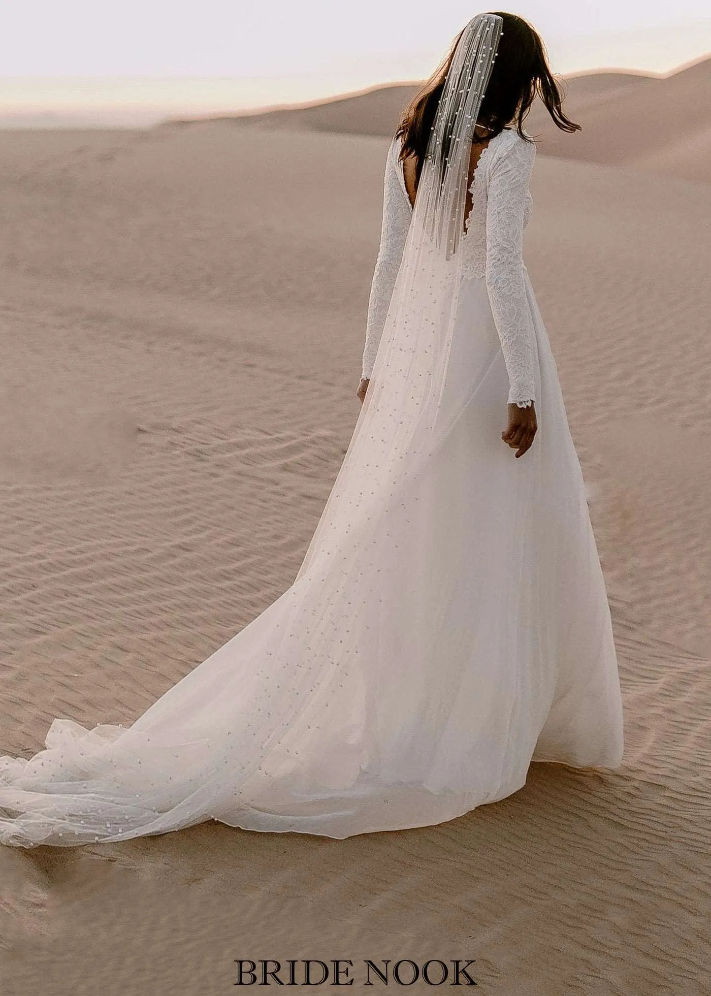 Boho Wedding Dresses | lace sleeve wedding dress | Bride Nook