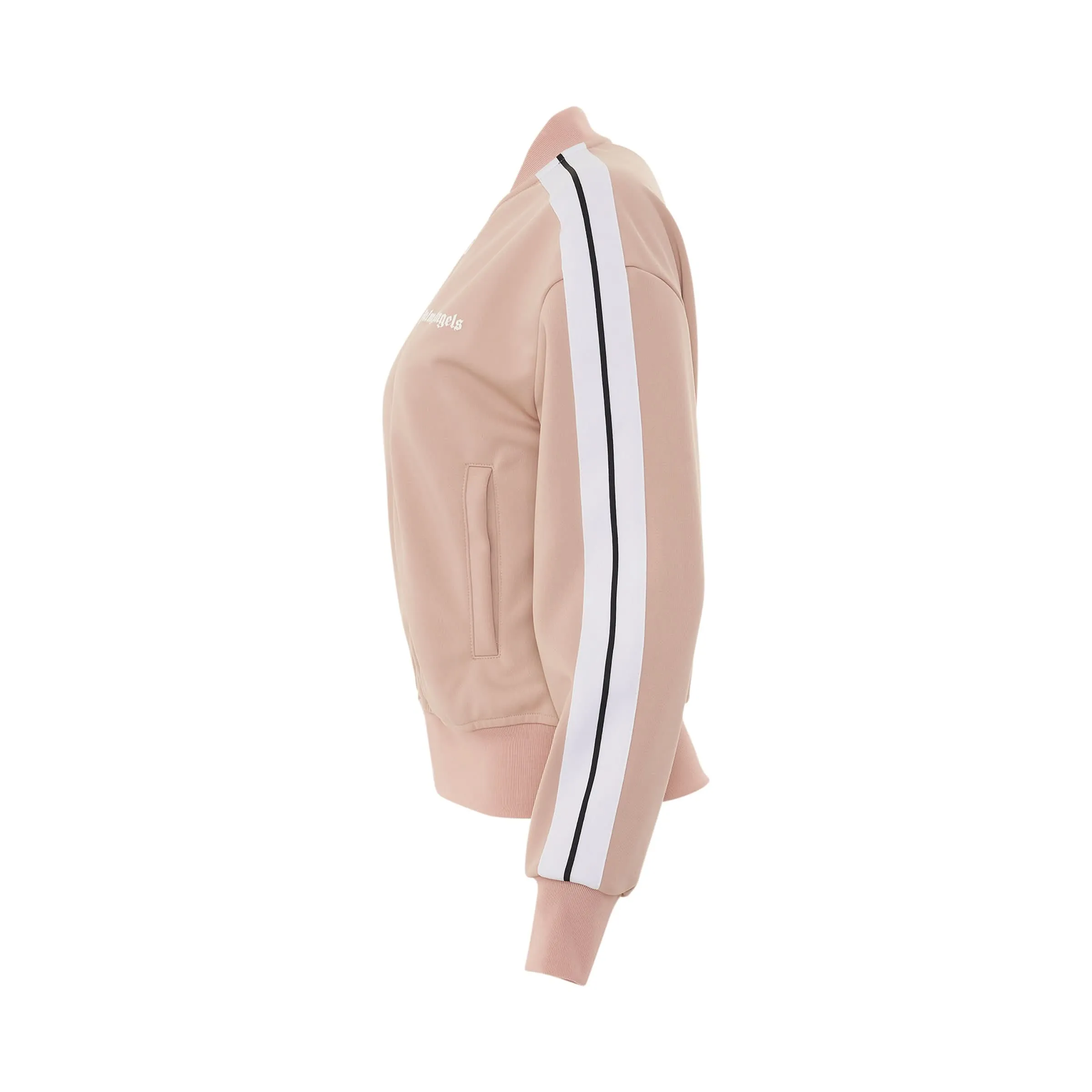 Bomber Track Jacket in Pink/White