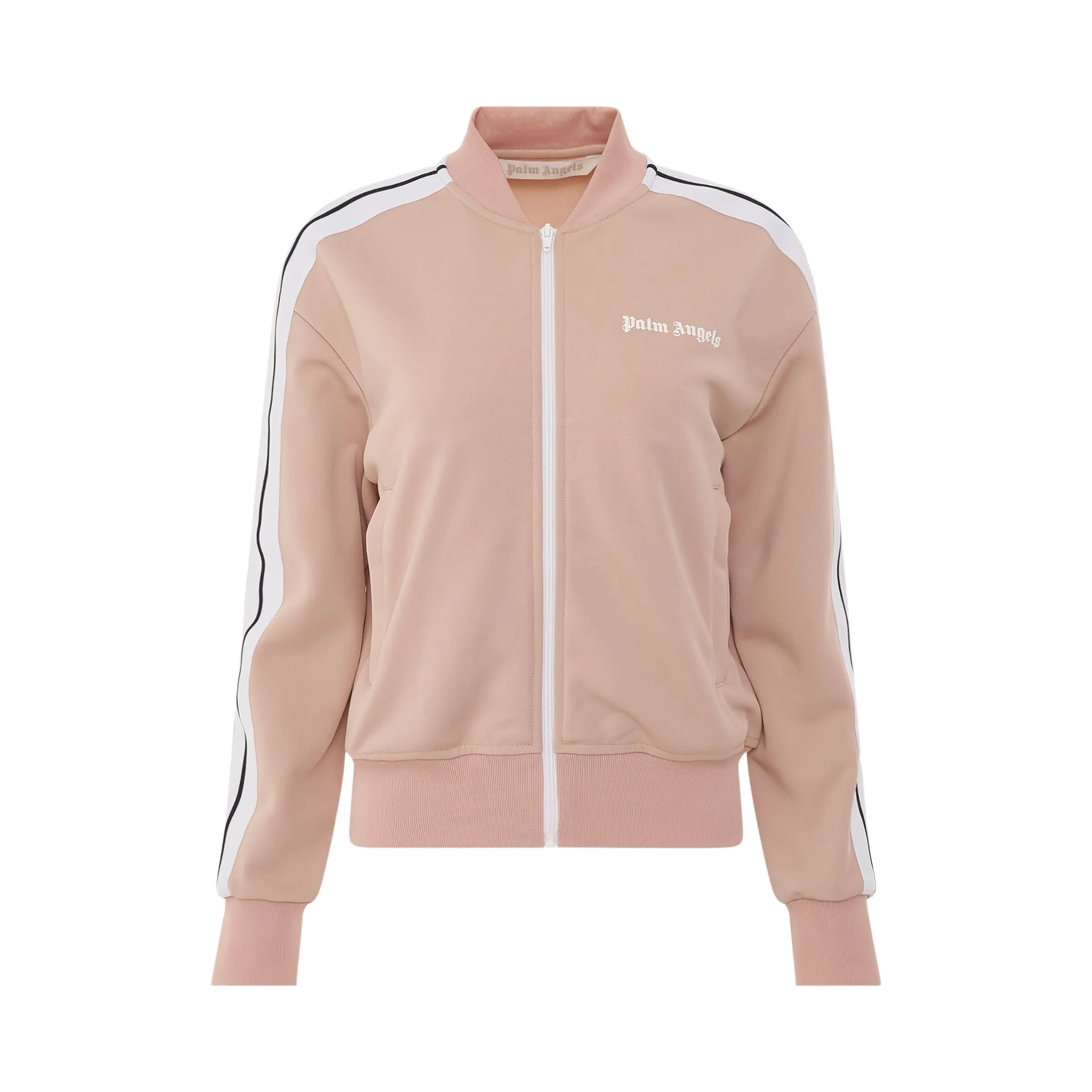 Bomber Track Jacket in Pink/White