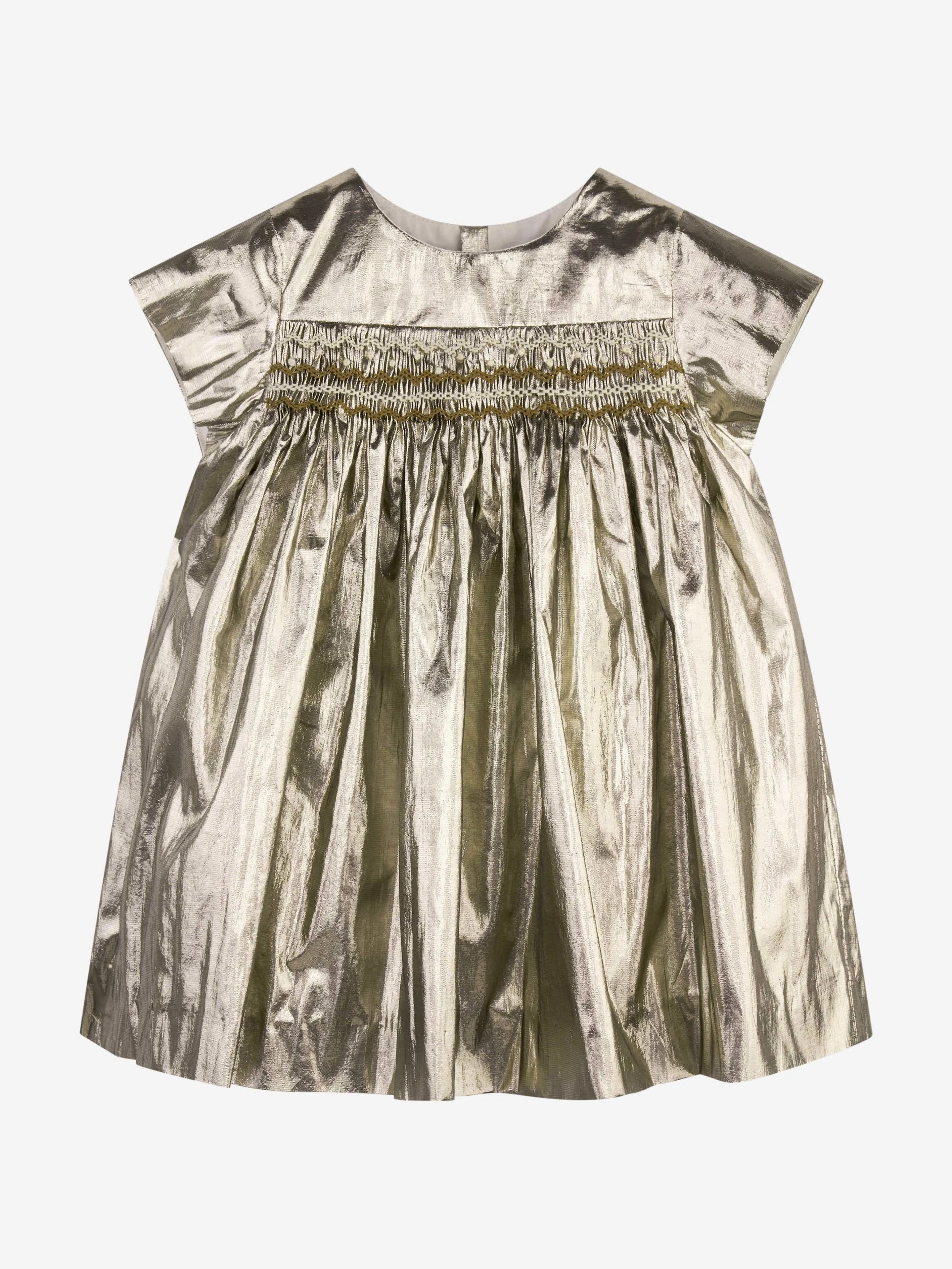 Bonpoint Baby Girls MaruskaSmocked Dress in Gold