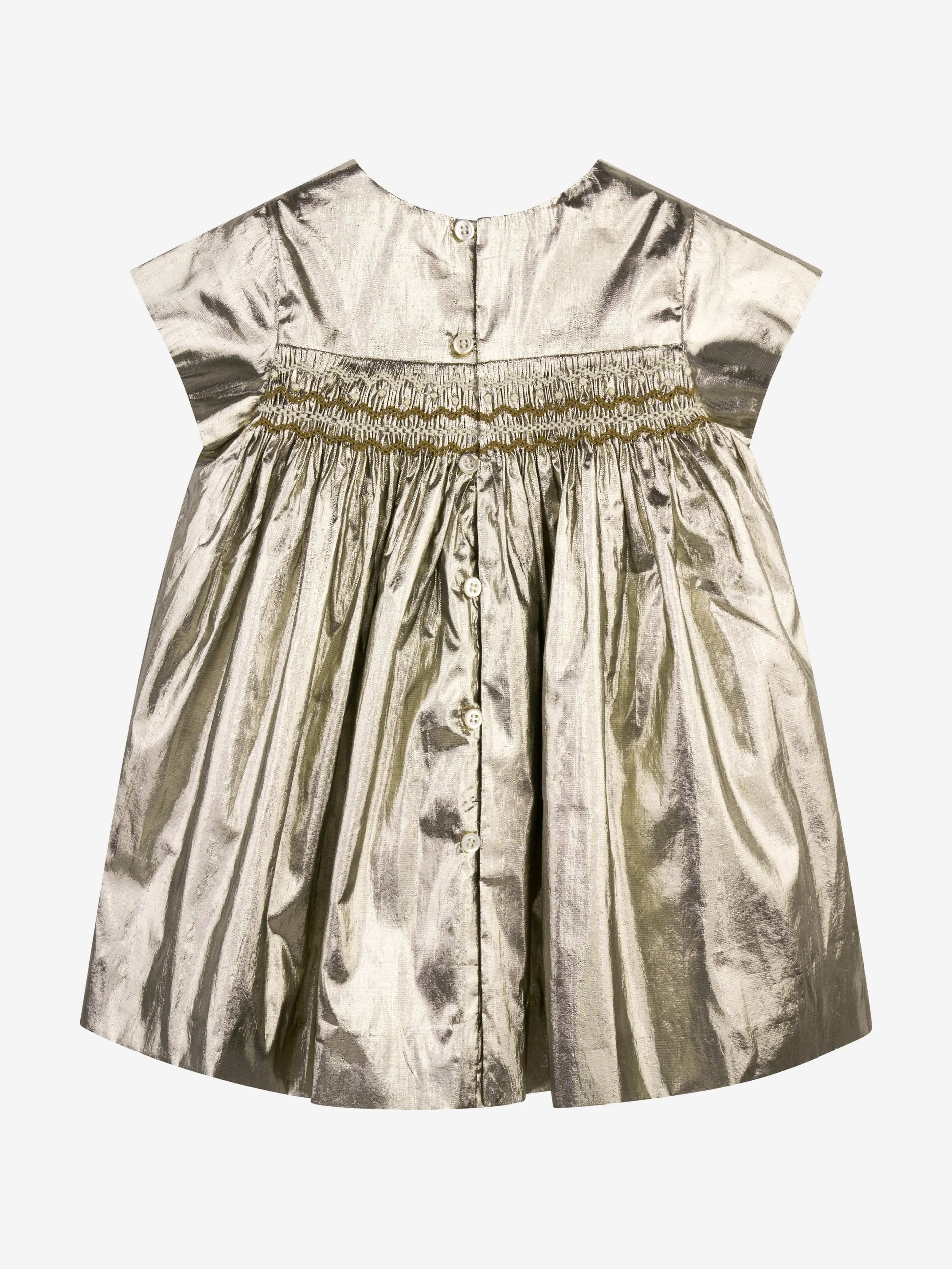 Bonpoint Baby Girls MaruskaSmocked Dress in Gold