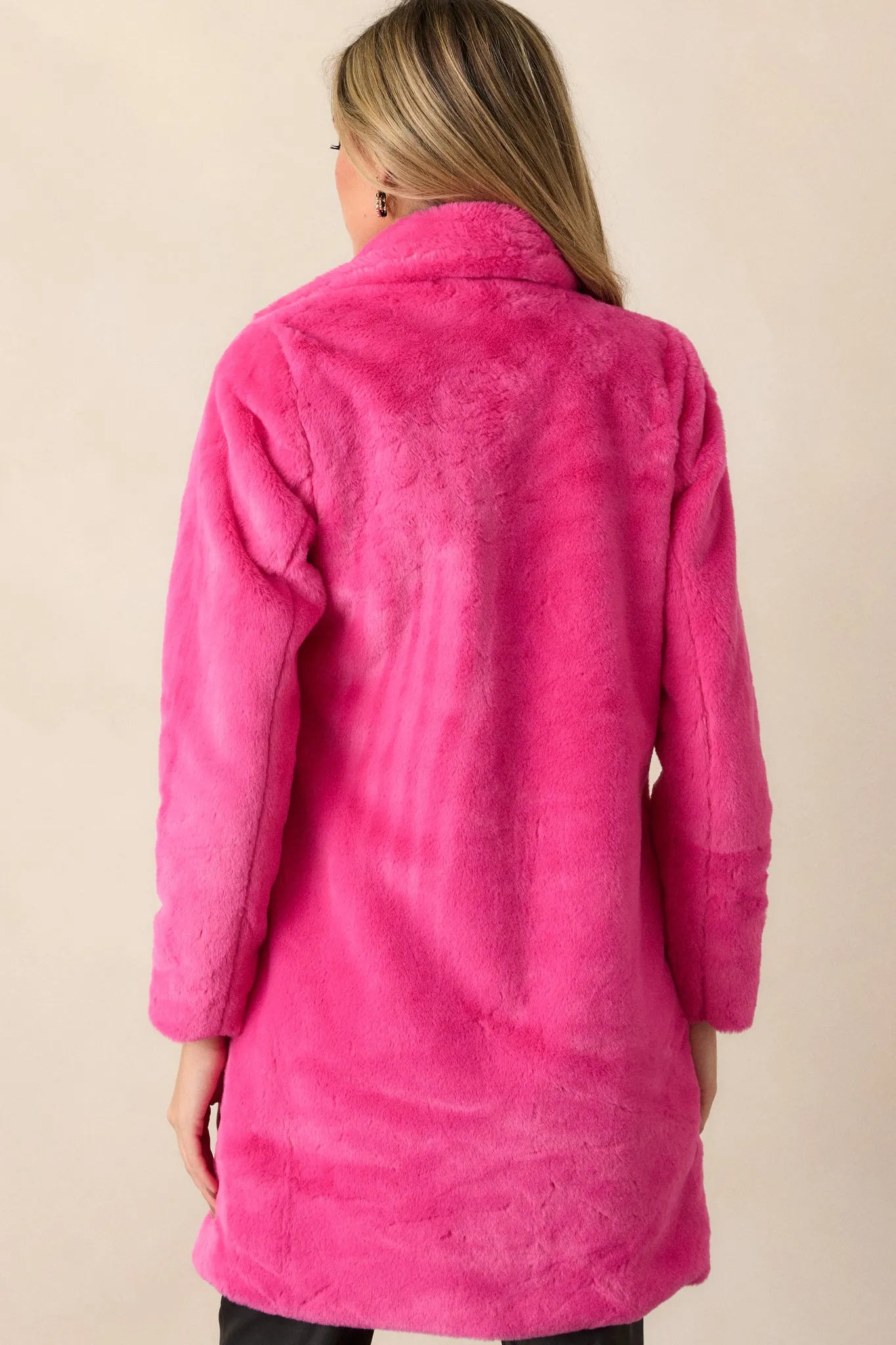 Breath of Fresh Air Hot Pink Faux Fur Coat