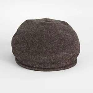 Brown Twill Wool Flat Cap