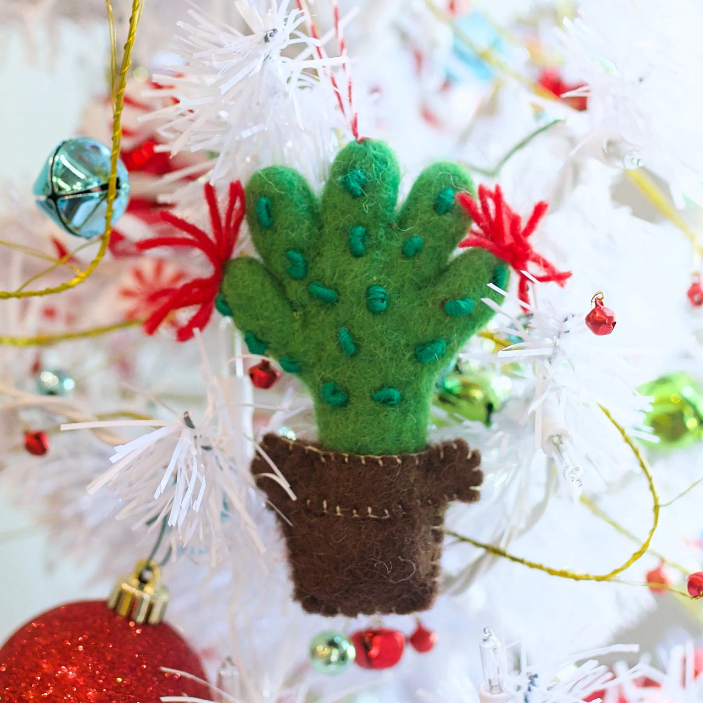 Cactus Ornament, Felt Wool