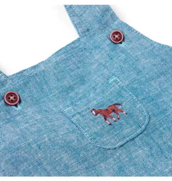 Chambray Horse Icon Overall