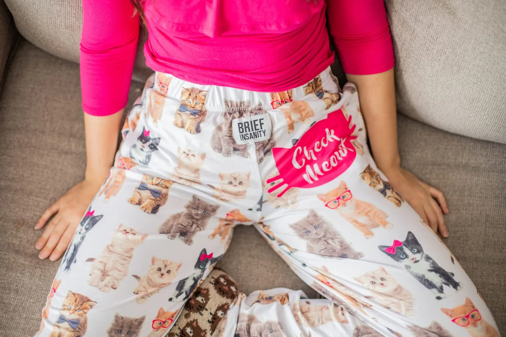 Check Meowt Cat Lounge Pants