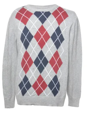 Cherokee Argyle Grey Jumper - L