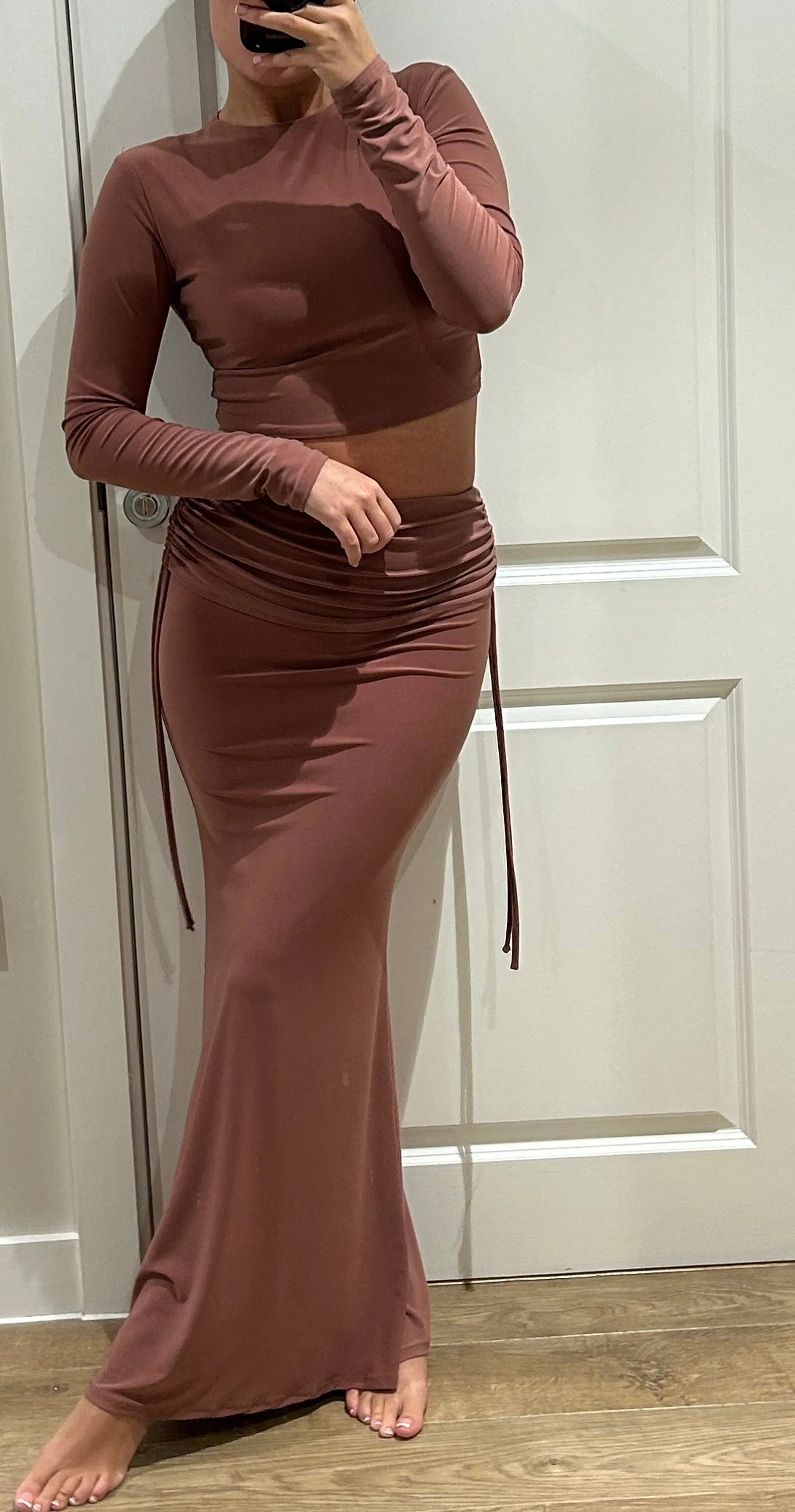 Chestnut Drawstring Maxi Suit