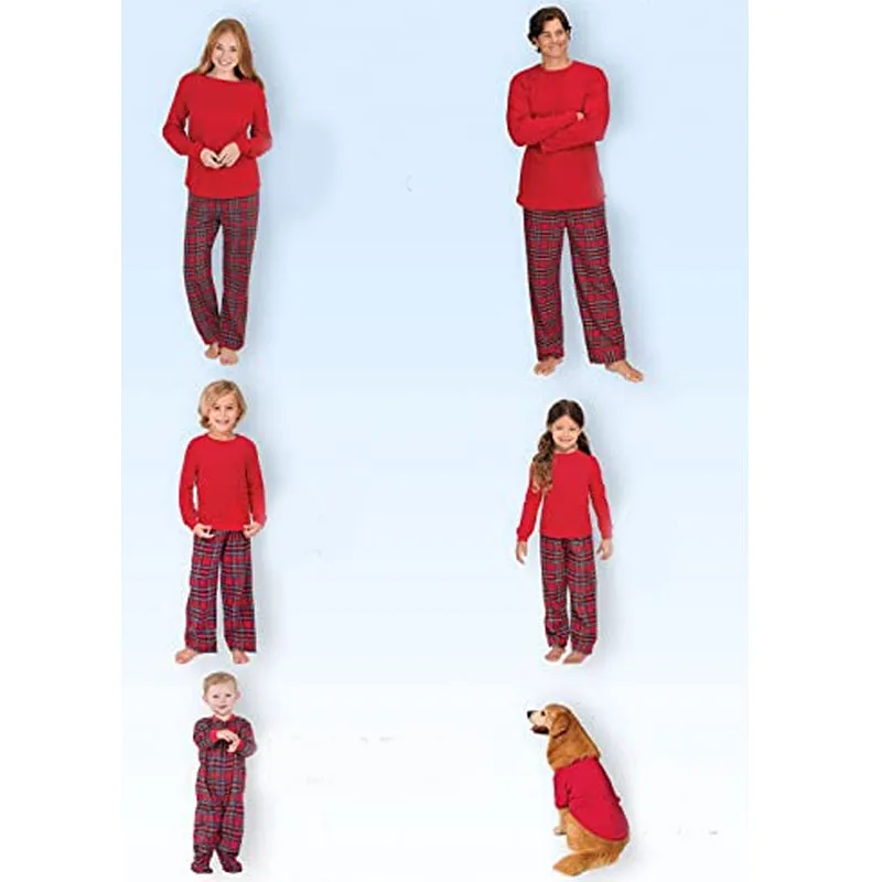 Christmas Thermal Plaid Family Sets