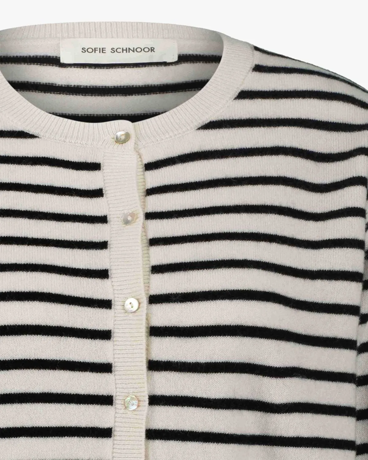 CISSESW STRIPE CARDIGAN - Black Off white