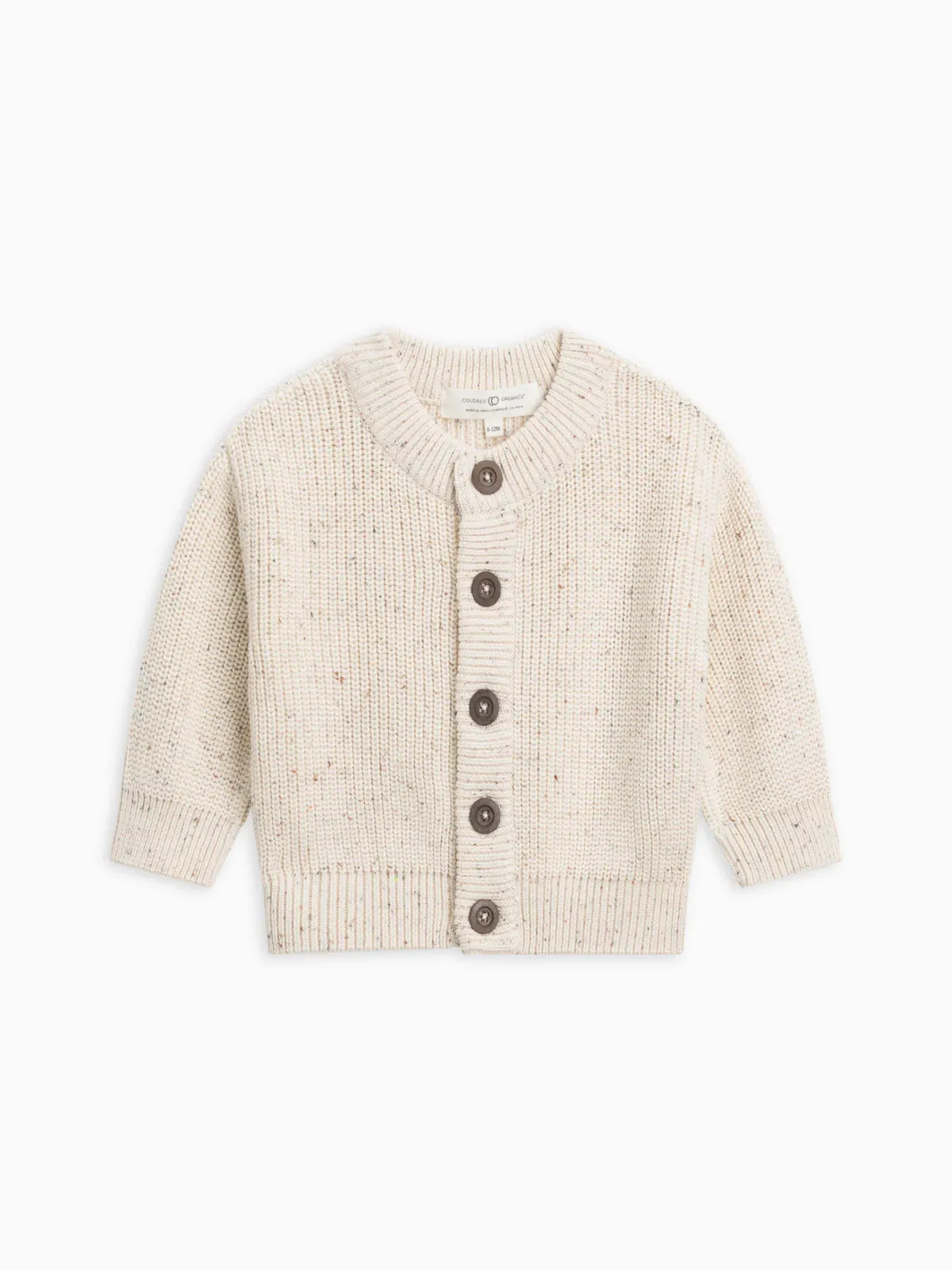 Colored Organics - Organic Baby & Kids Wynn Sweater Cardigan - Ivory w fleck