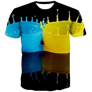 Colorful T shirts Men Pigment T-shirts Graphic Graffiti T-shirts 3d Art Shirt Print