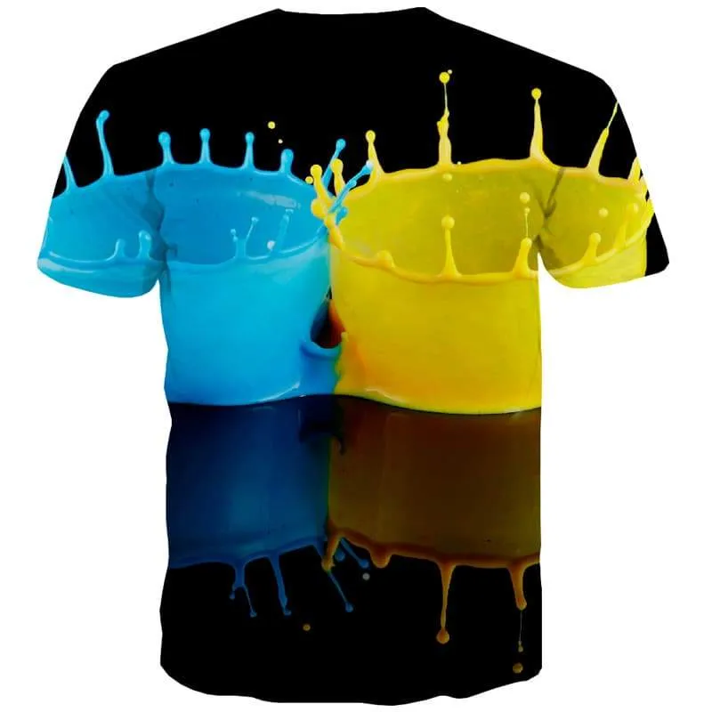 Colorful T shirts Men Pigment T-shirts Graphic Graffiti T-shirts 3d Art Shirt Print