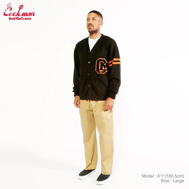 Cookman Knitted Cardigan - Letterman : Black