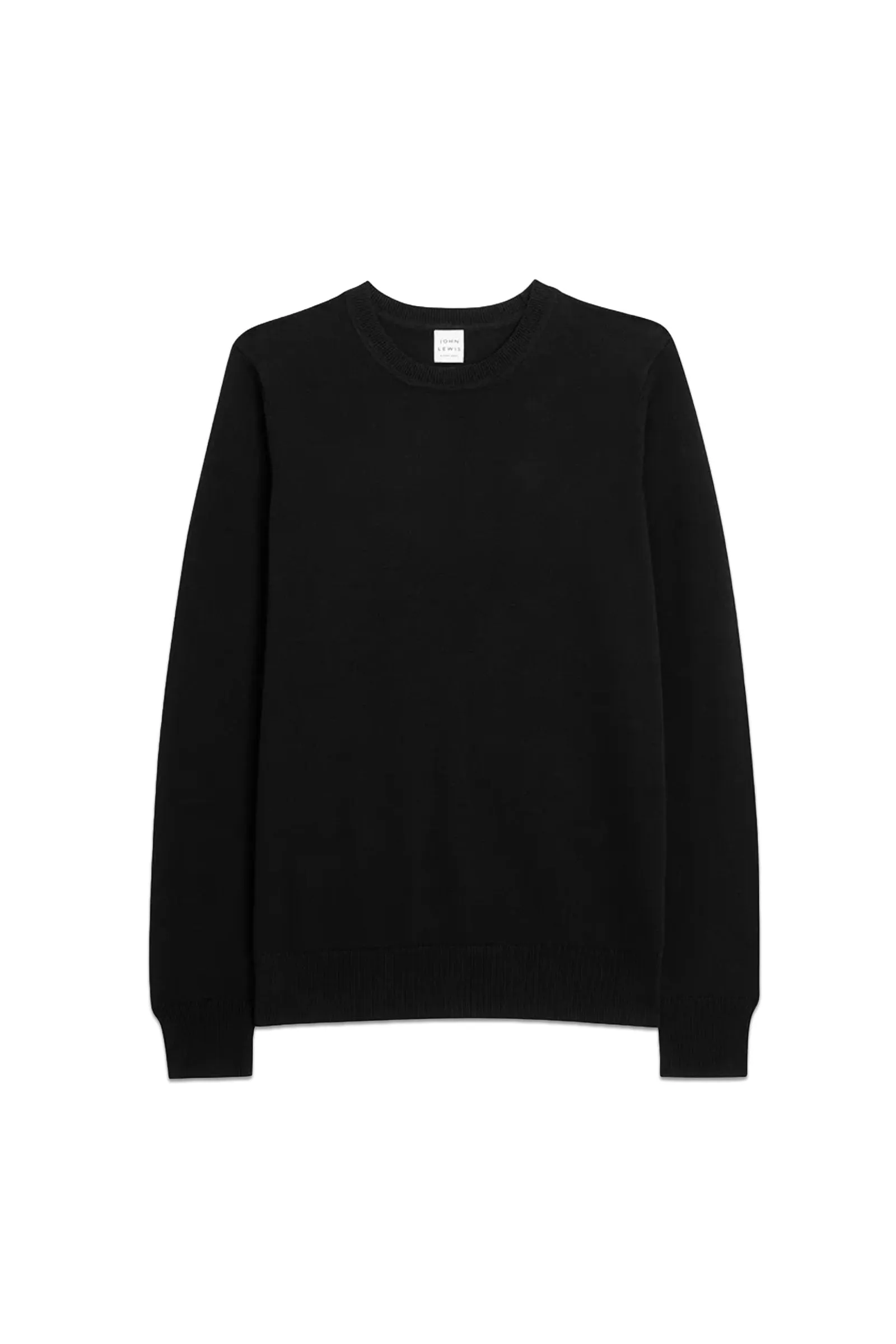 Cotton Crew Neck Jumper, Black