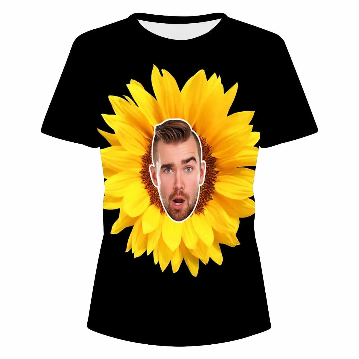 Custom Face Sunflower Women's T-shirt